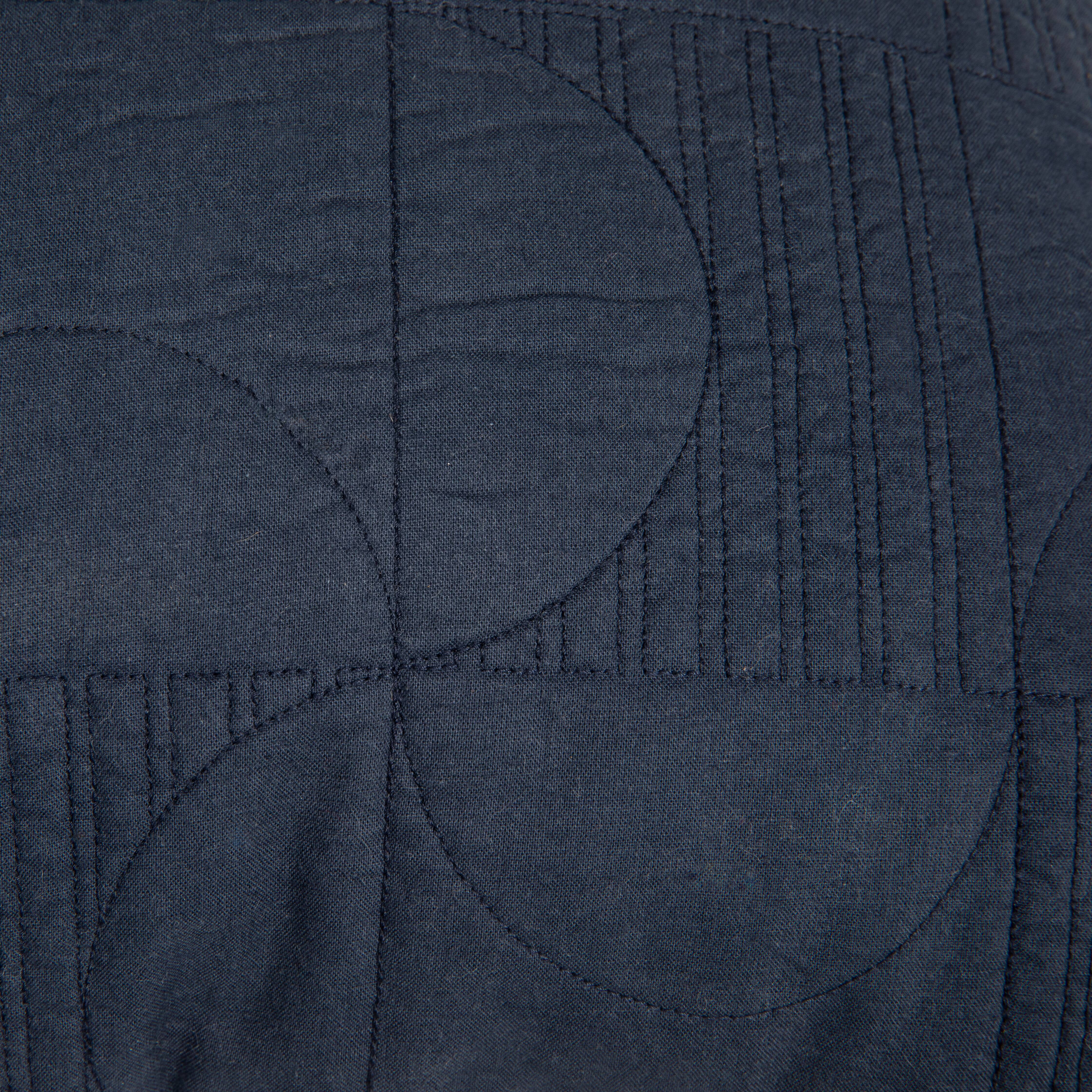 Hello Honey® Blue Square Modern Geometric Quilted Pillow Cover