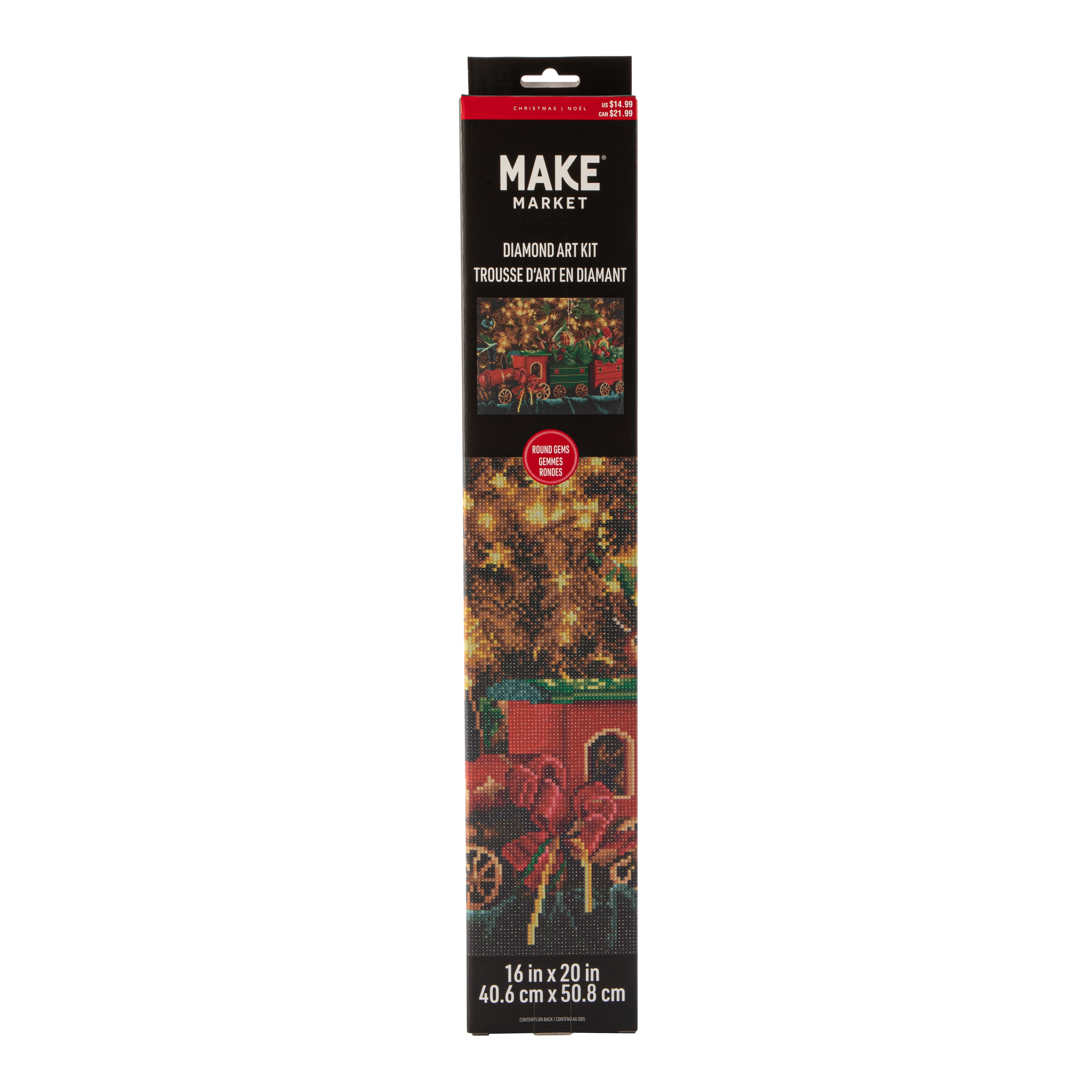 16&#x22; x 20&#x22; Christmas Train Diamond Art Kit by Make Market&#xAE;