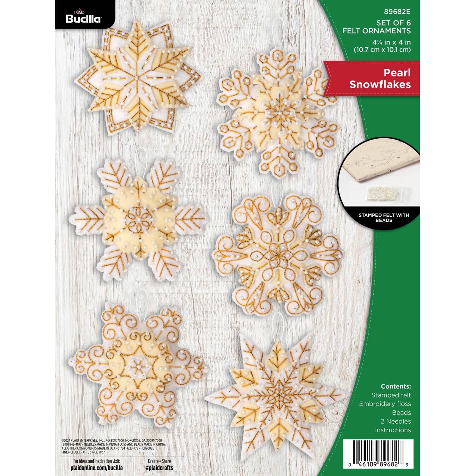 Bucilla&#xAE; Pearl Snowflakes Felt Ornament Kit