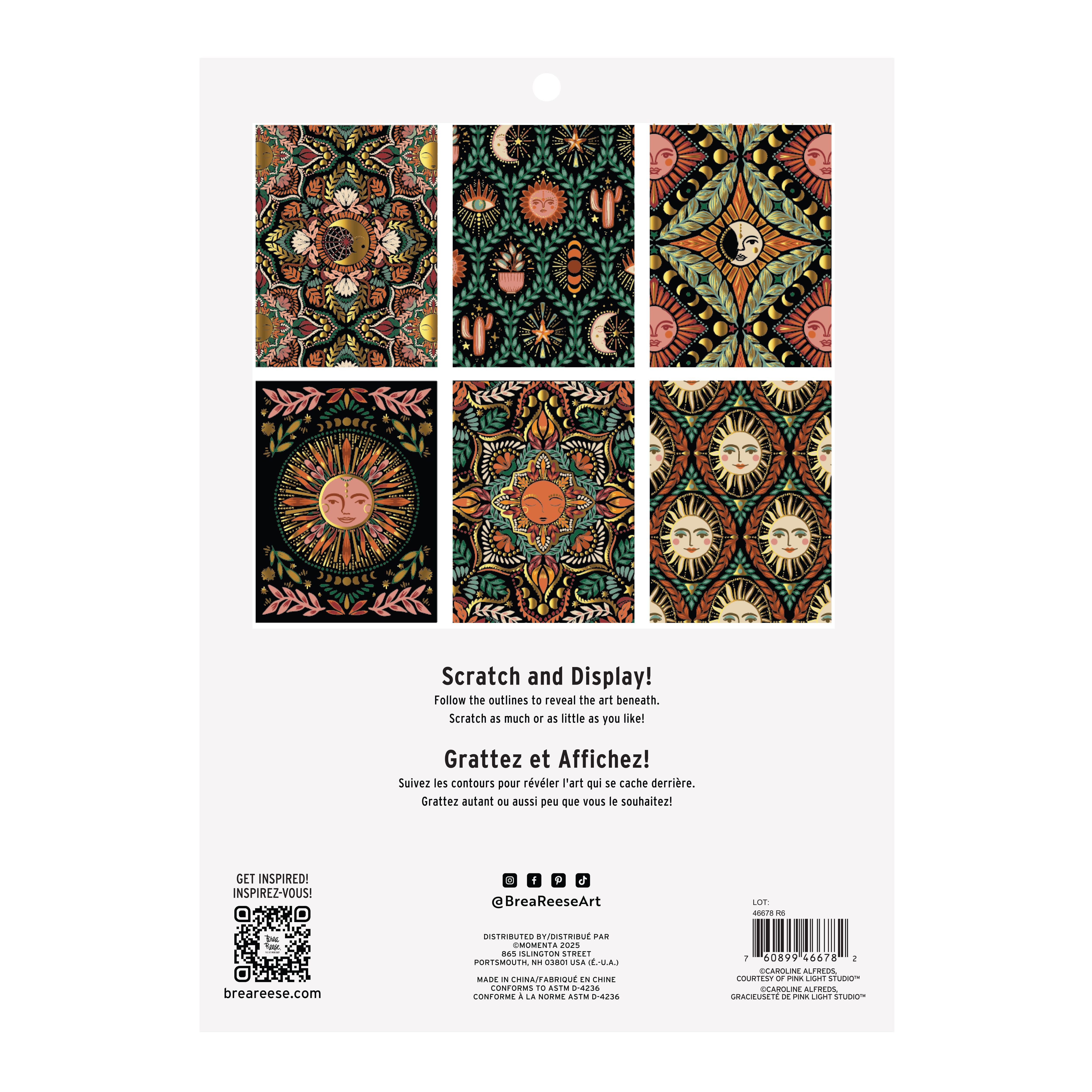 Brea Reese&#x2122; 9&#x22; x 12&#x22; Fall Moon &#x26; Sun Scratch Art Paper Pad