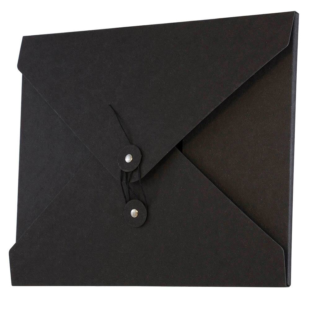 JAM Paper Black 9.5&#x22; x 12&#x22; Button &#x26; String Tie Kraft Portfolio
