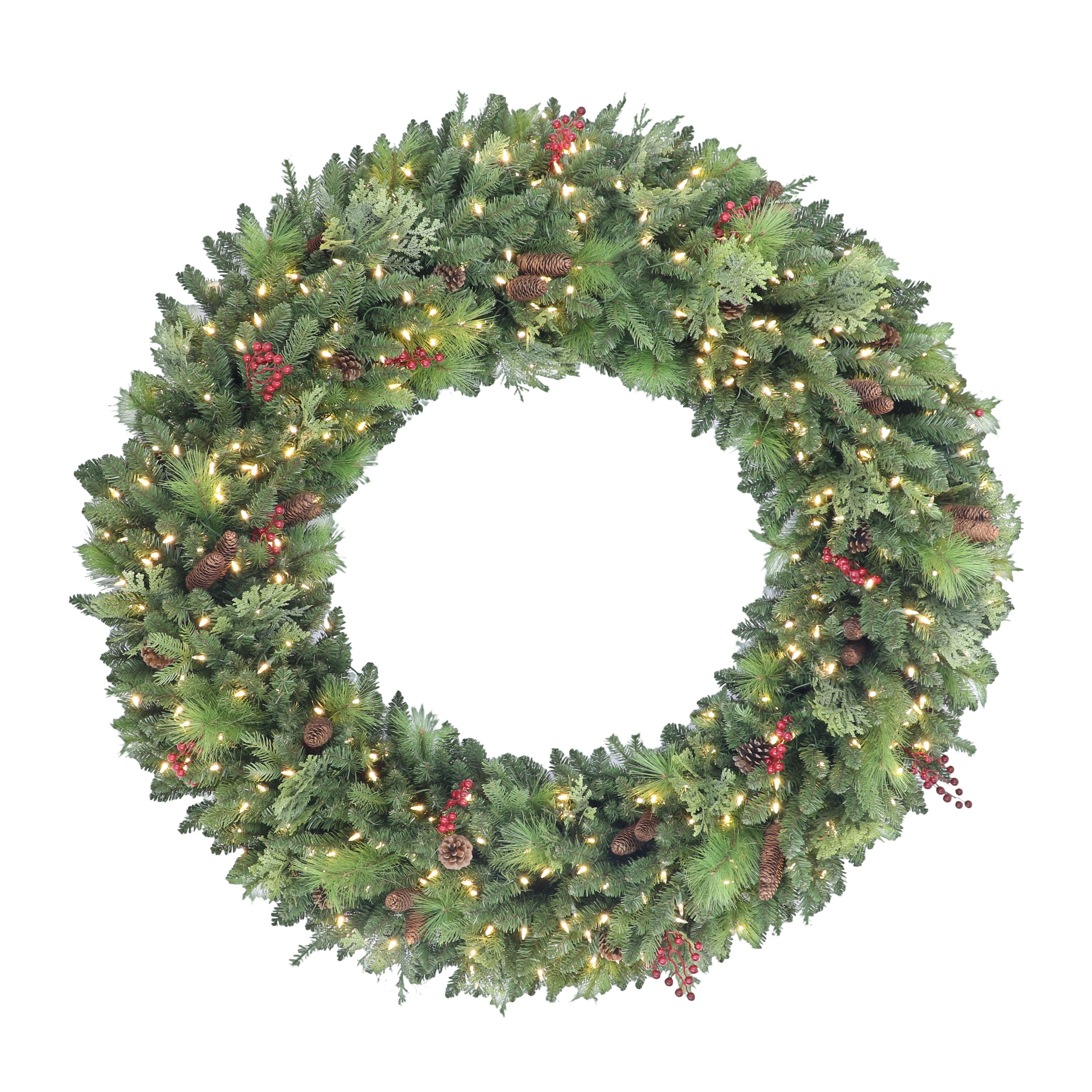 60'' Pre-Lit Rocky Mountain Spruce Christmas Wreath