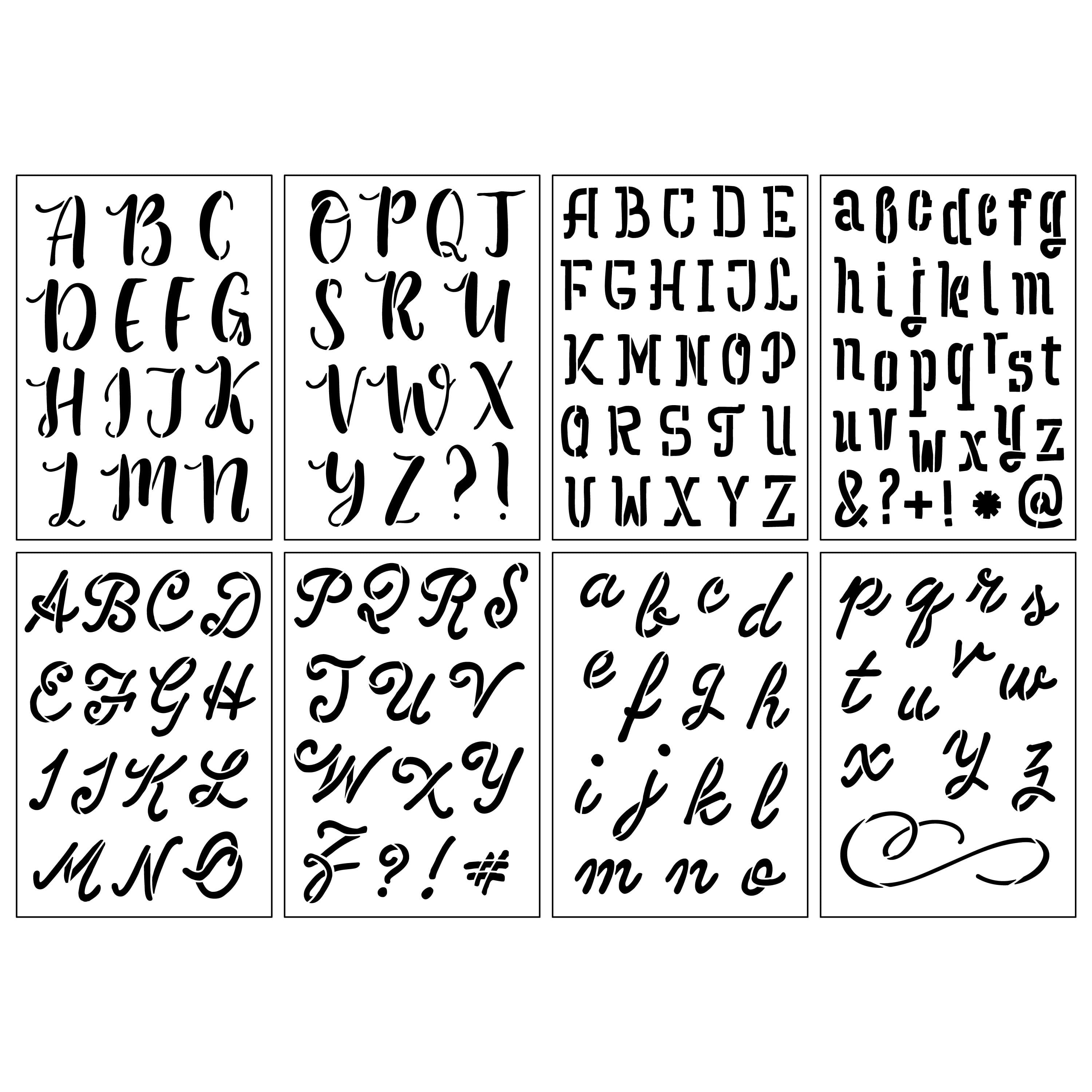 Calligraphic Cursive Personalized Custom Stencils - Stencil
