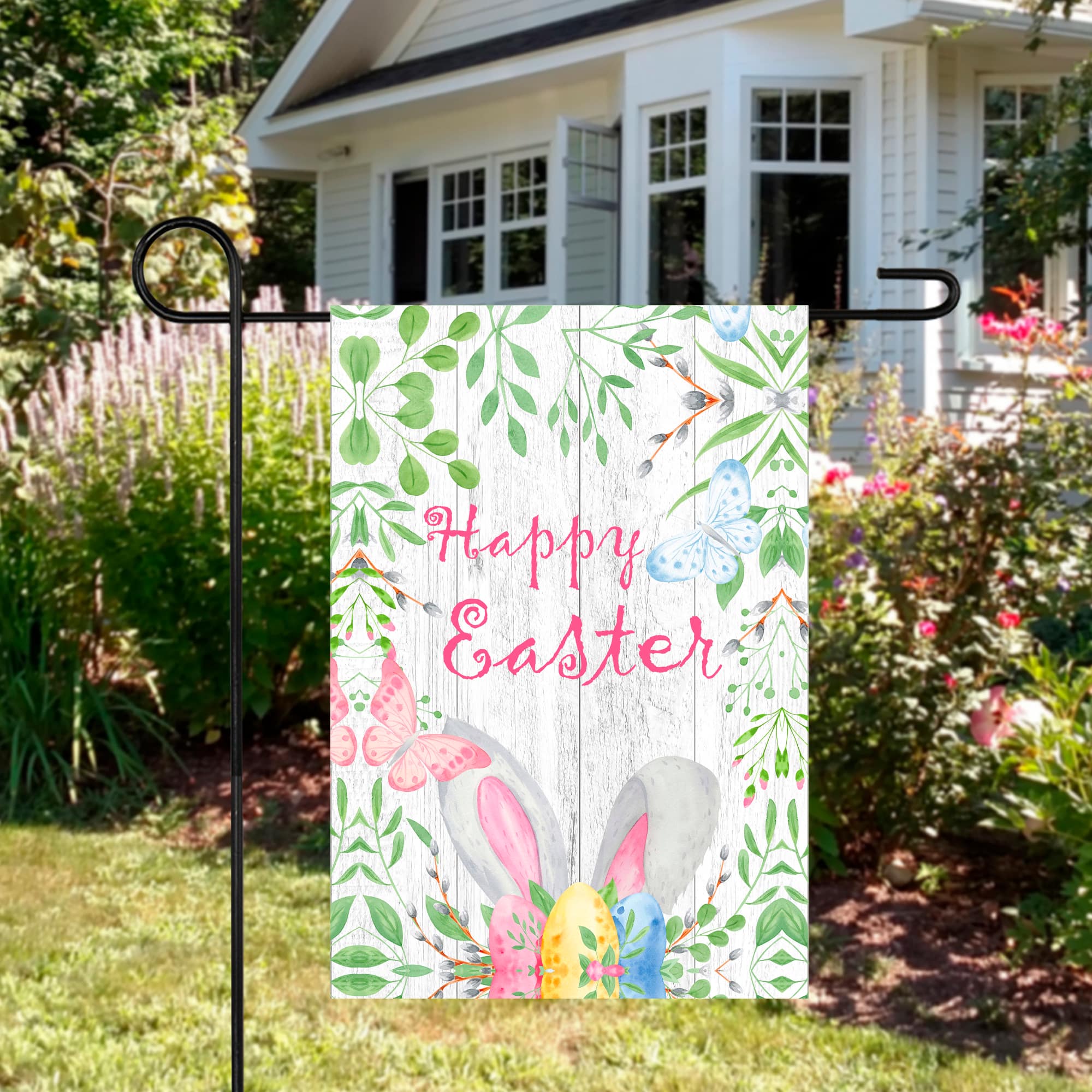 Happy Easter Bunny Ears Garden Flag 12.5" x 18"