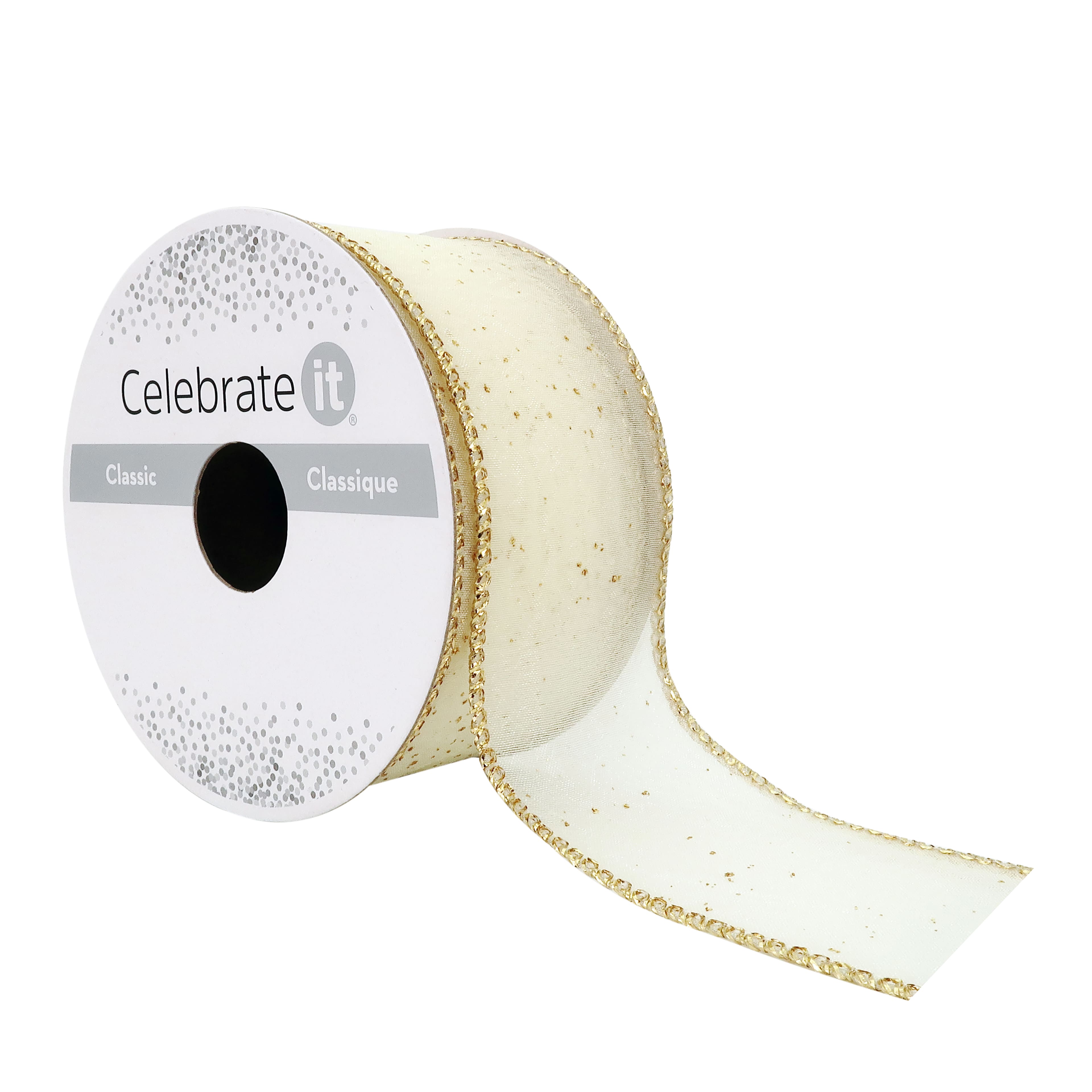 12 Pack: 1.5&#x22; x 3yd. Sheer Wired Sparkle Ribbon by Celebrate It&#xAE;