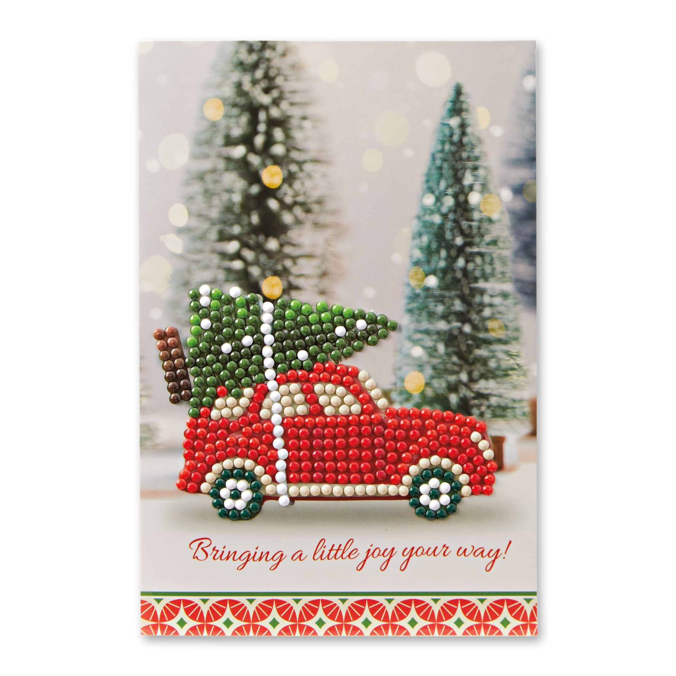 Red Car with Tree Diamond Art Card Kit by Make Market&#xAE;