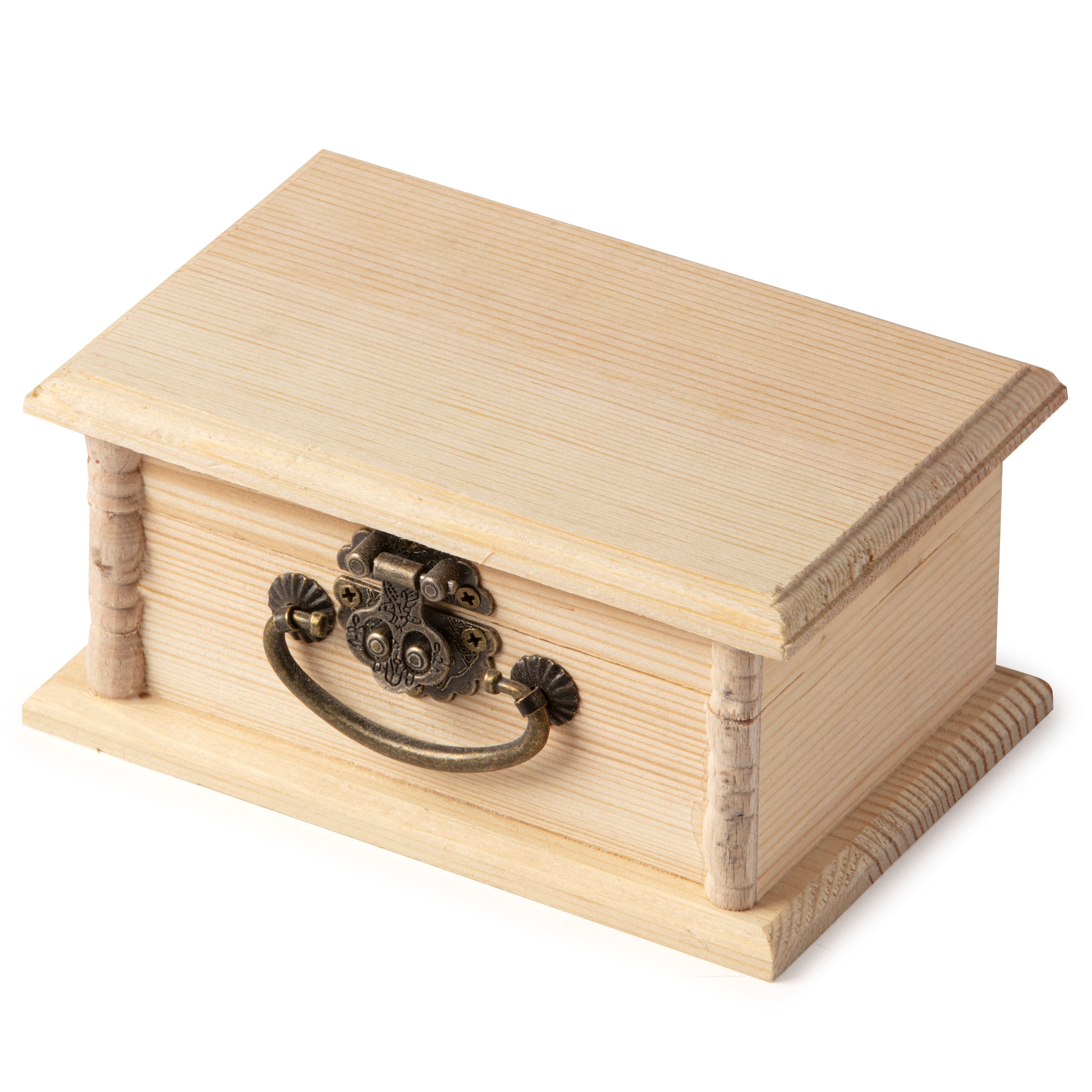 8 Pack: 5&#x22; Wood Box with Handle by Make Market&#xAE;