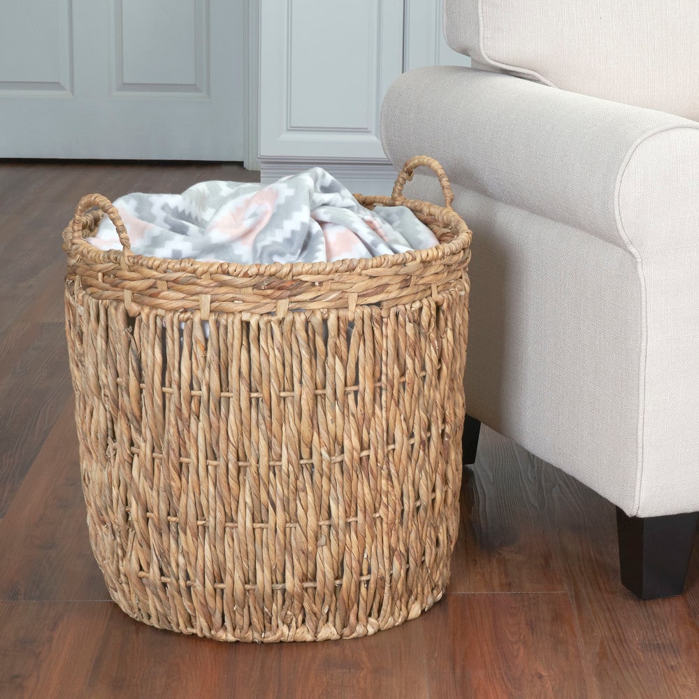 Household Essentials Tall Hyacinth Wicker Floor Basket