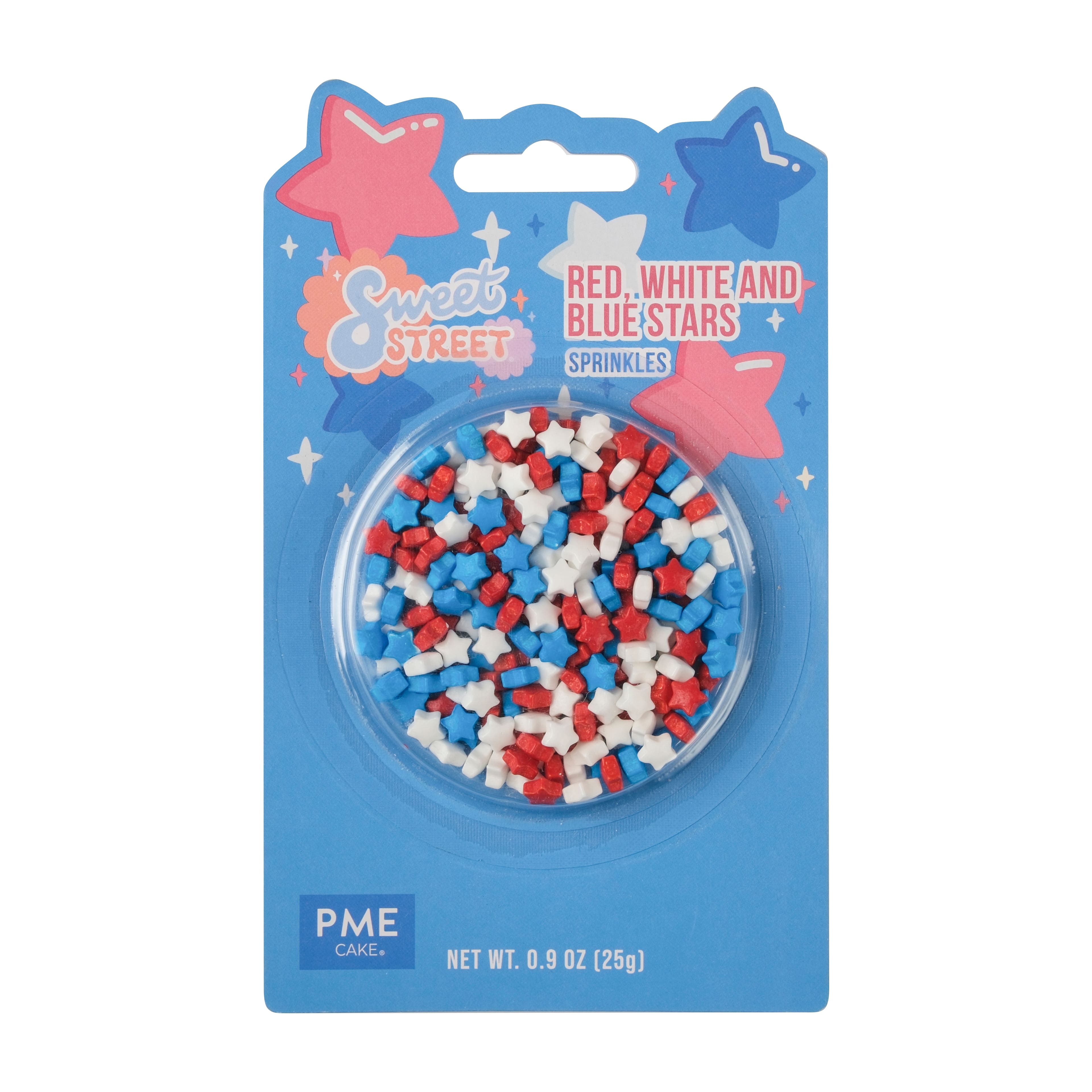 PME Cake Sweet Street® Red, White & Blue Stars Sprinkles