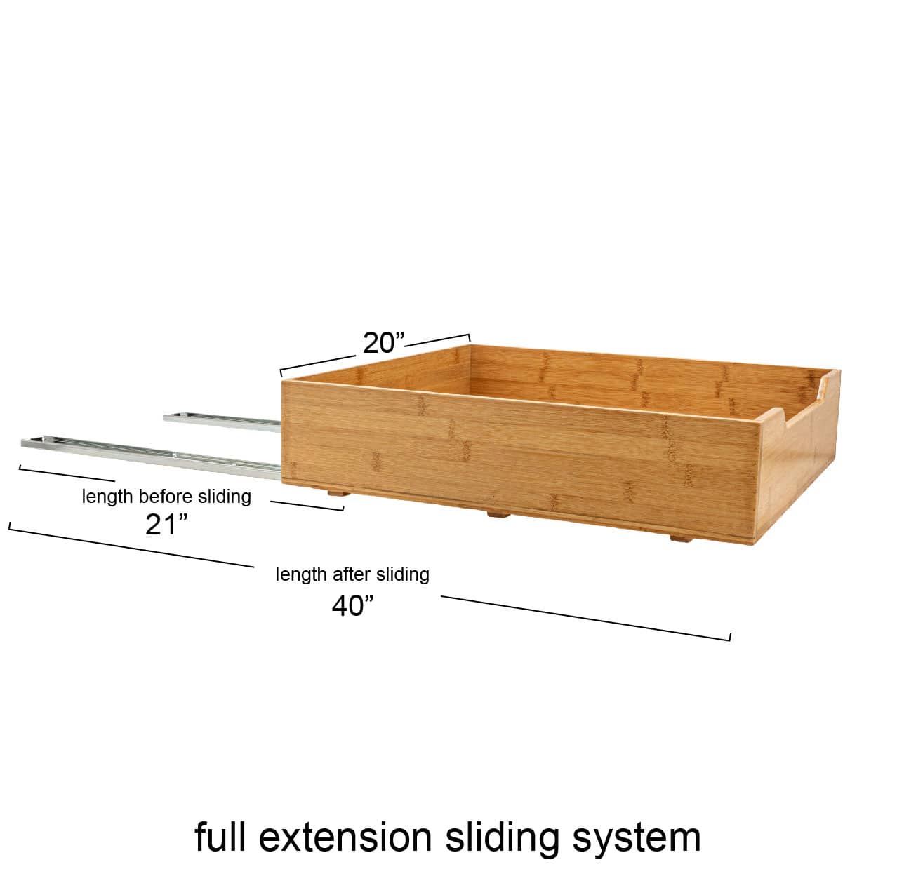 Household Essentials Glidez Bamboo &#x26; Steel Slide-Out Storage Organizer