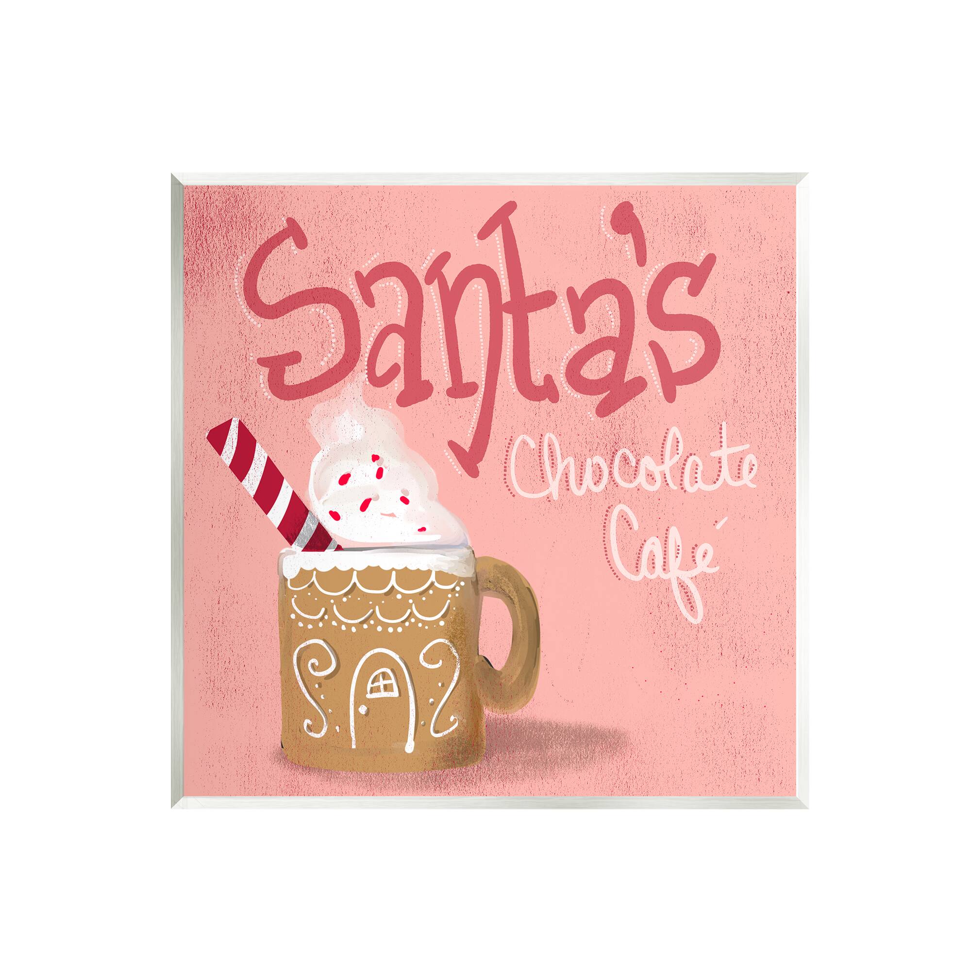Stupell Industries Santa's Chocolate Café Sign Wall Plaque Art