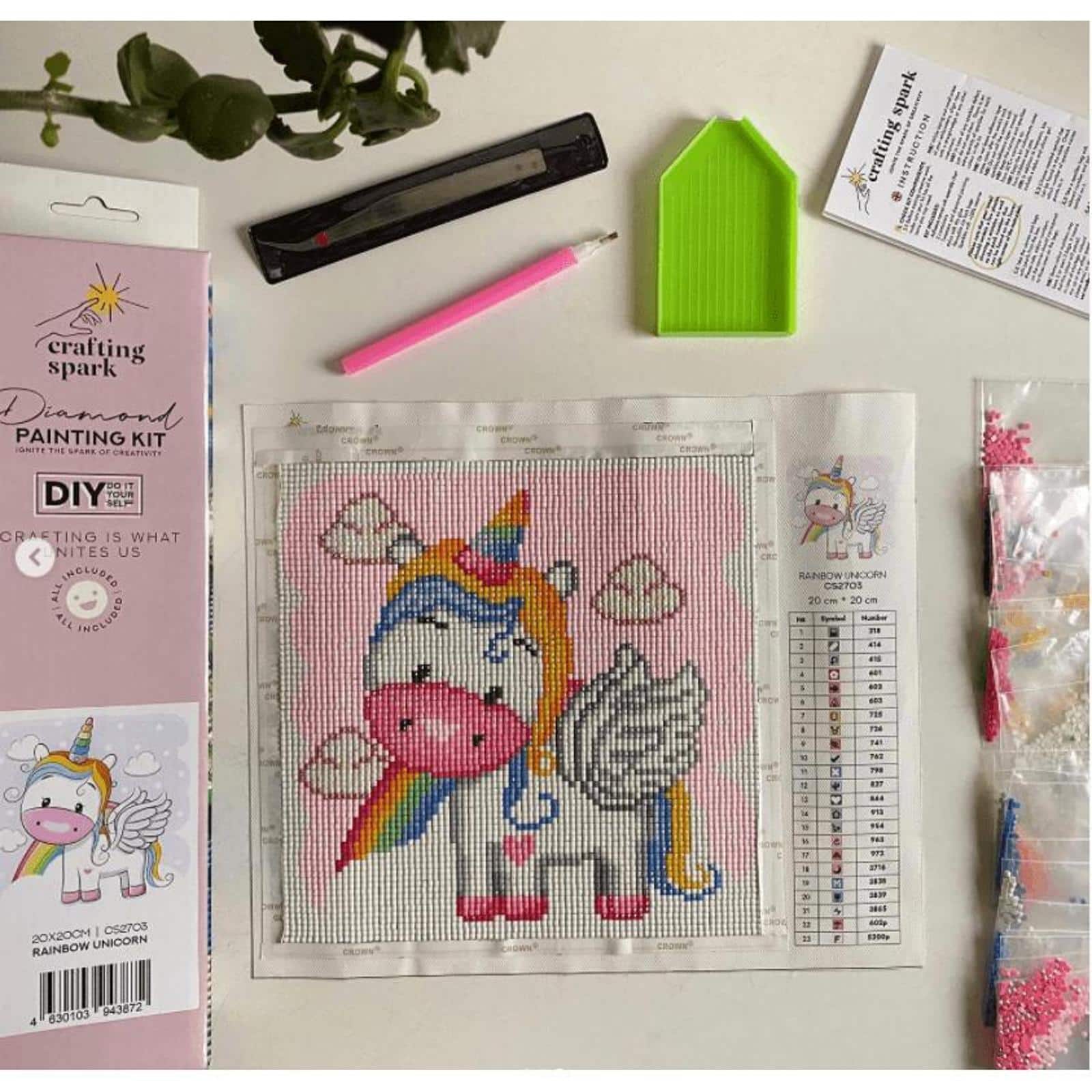 Rainbow Unicorn From Crafting Spark - Diamond Painting - Kits