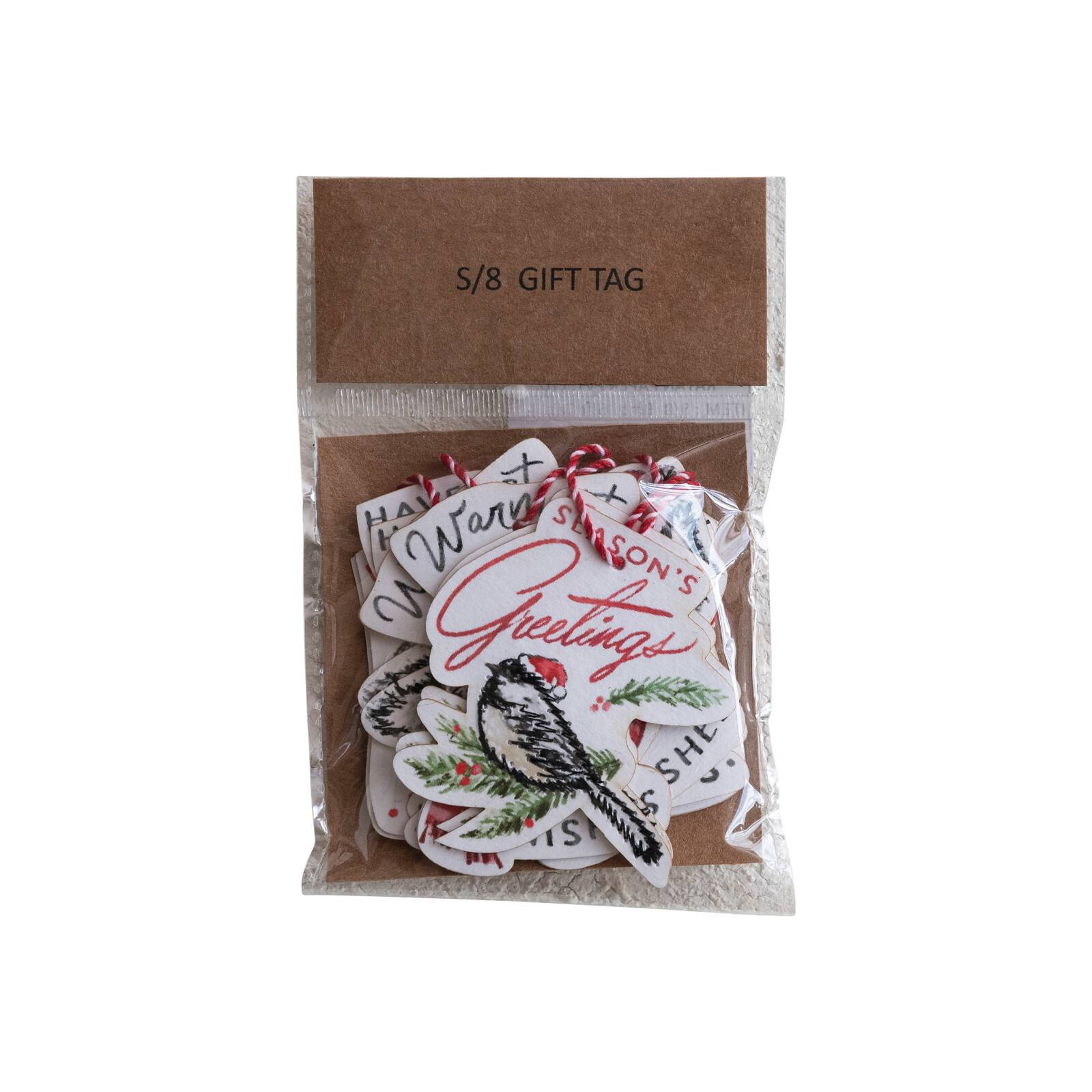 Hello Honey&#xAE; 8 Pack 5.25&#x22; Christmas Animal Sentiment Ornaments/Gift Tags