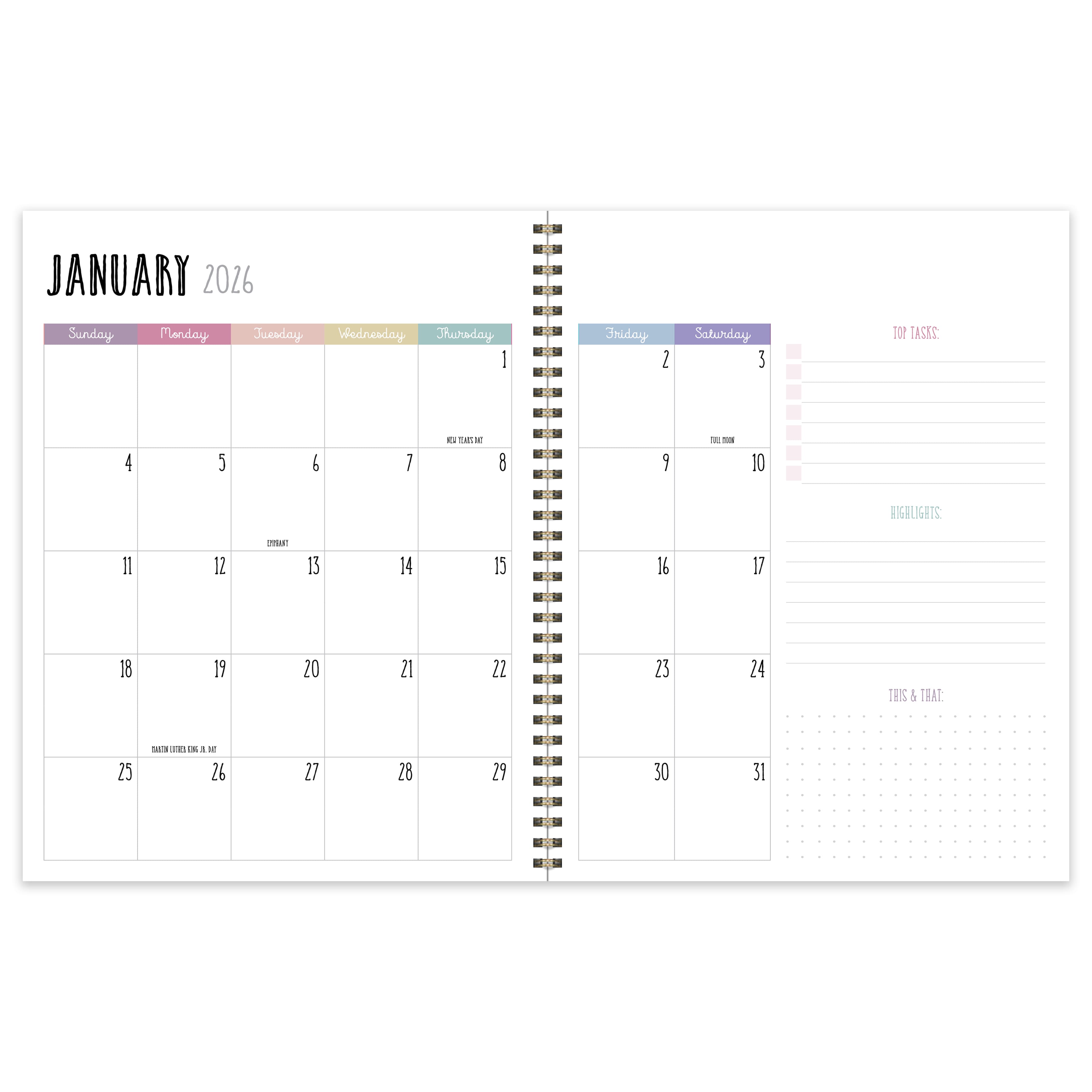 2026 Robin's Egg Large Weekly Monthly Planner