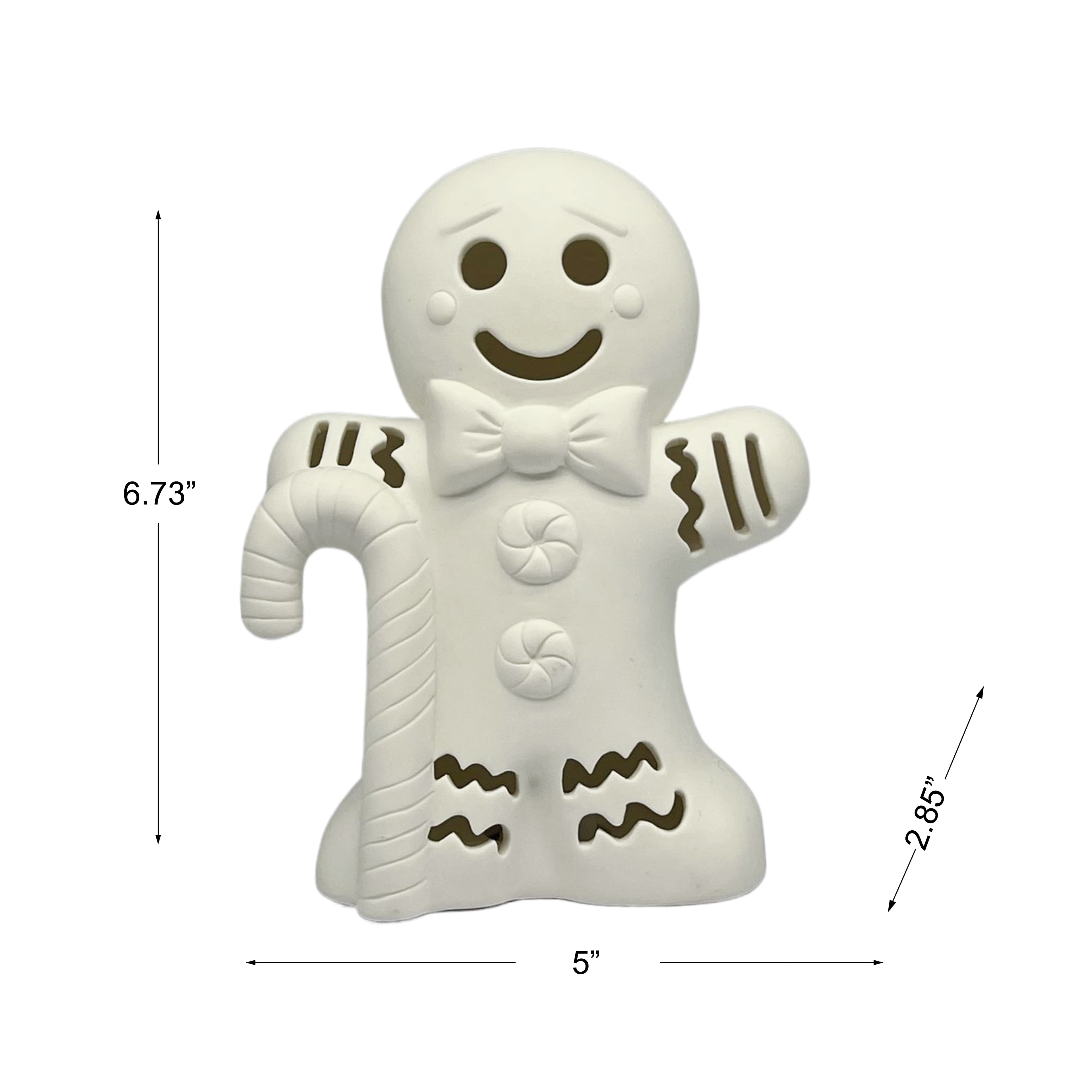 6.75&#x22; LED DIY Ceramic Gingerbread Cookie D&#xE9;cor by Make Market&#xAE;