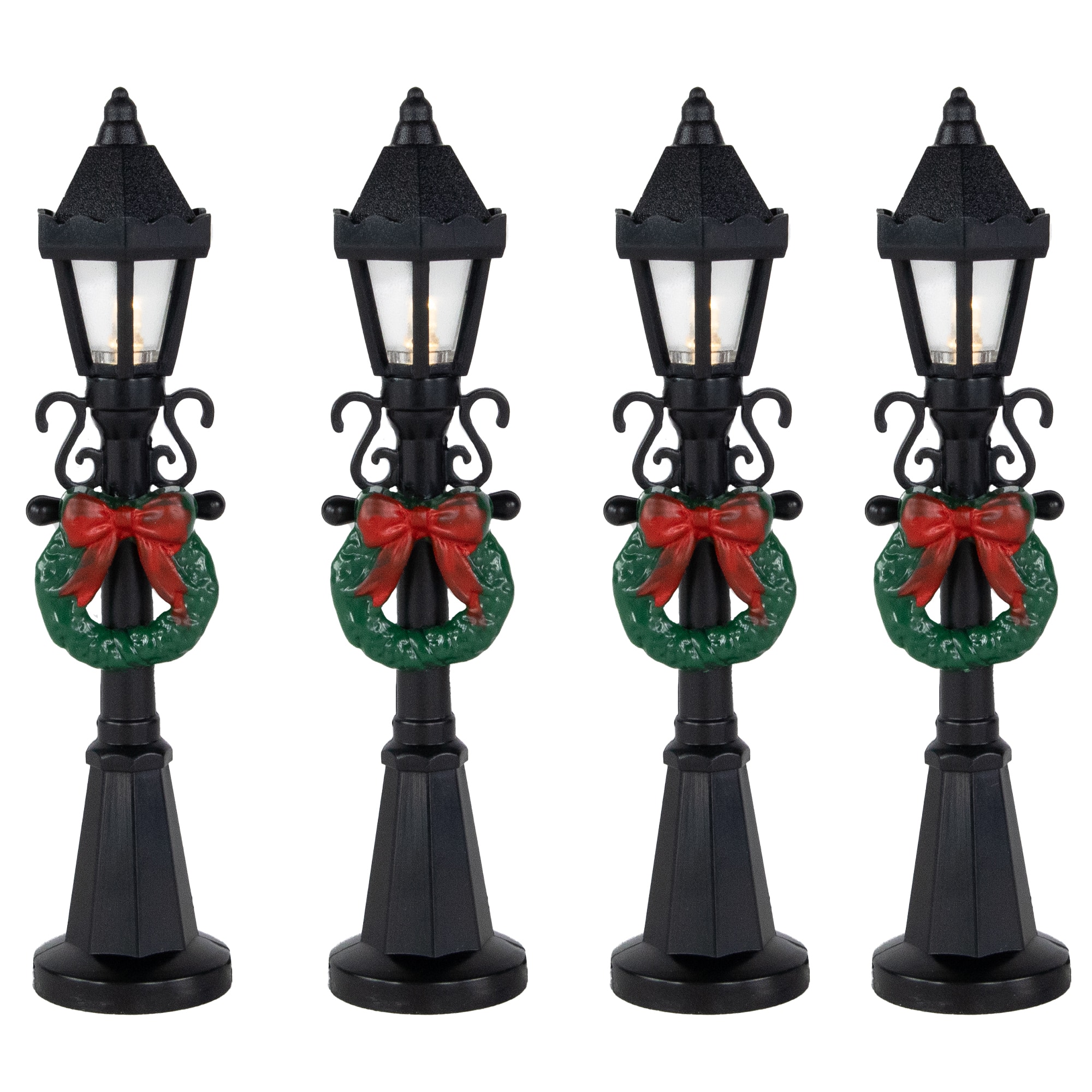 4.75" Christmas Village Lighted Street Lamps, 4ct.