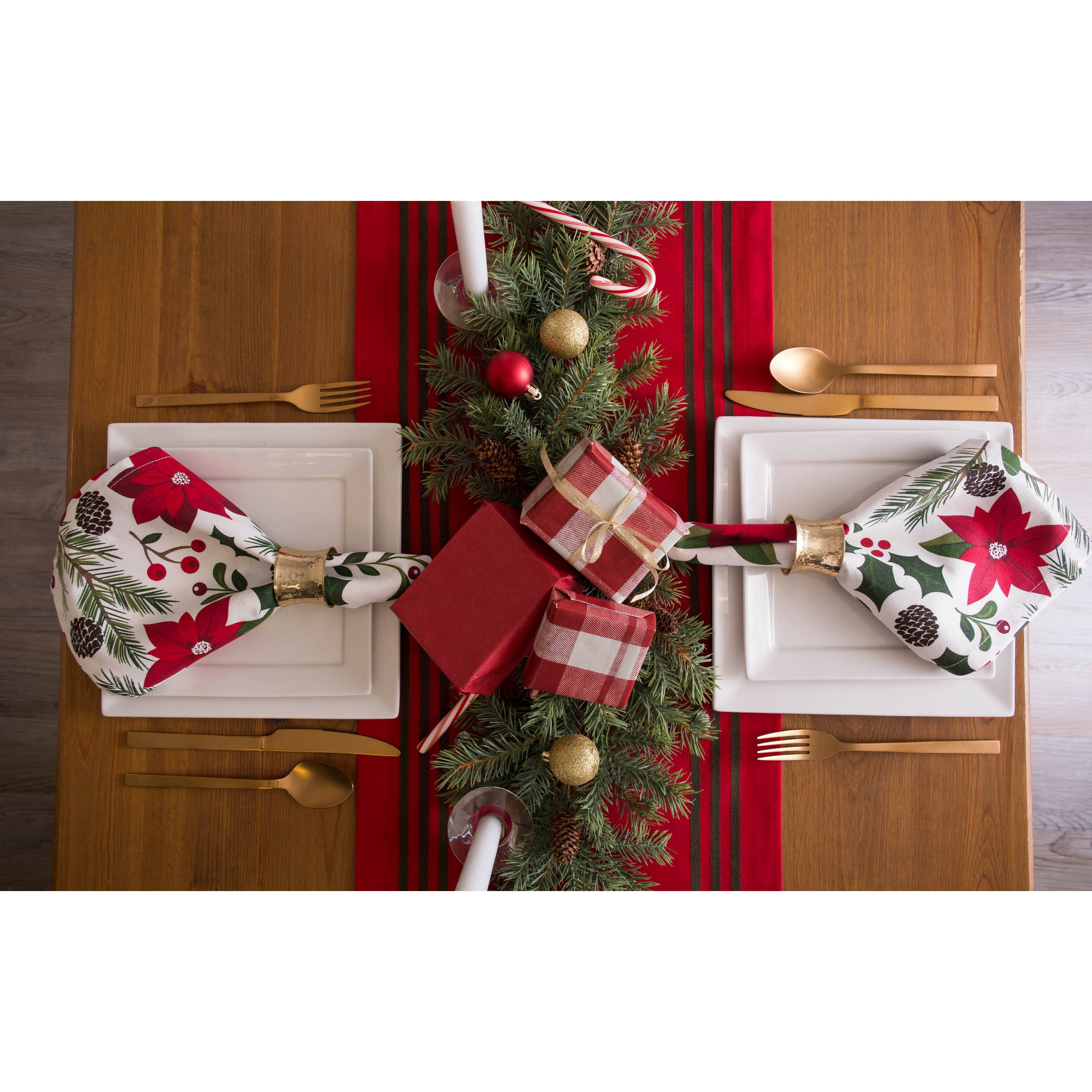 DII&#xAE; 108&#x22; Red Stag Christmas Print Table Runner
