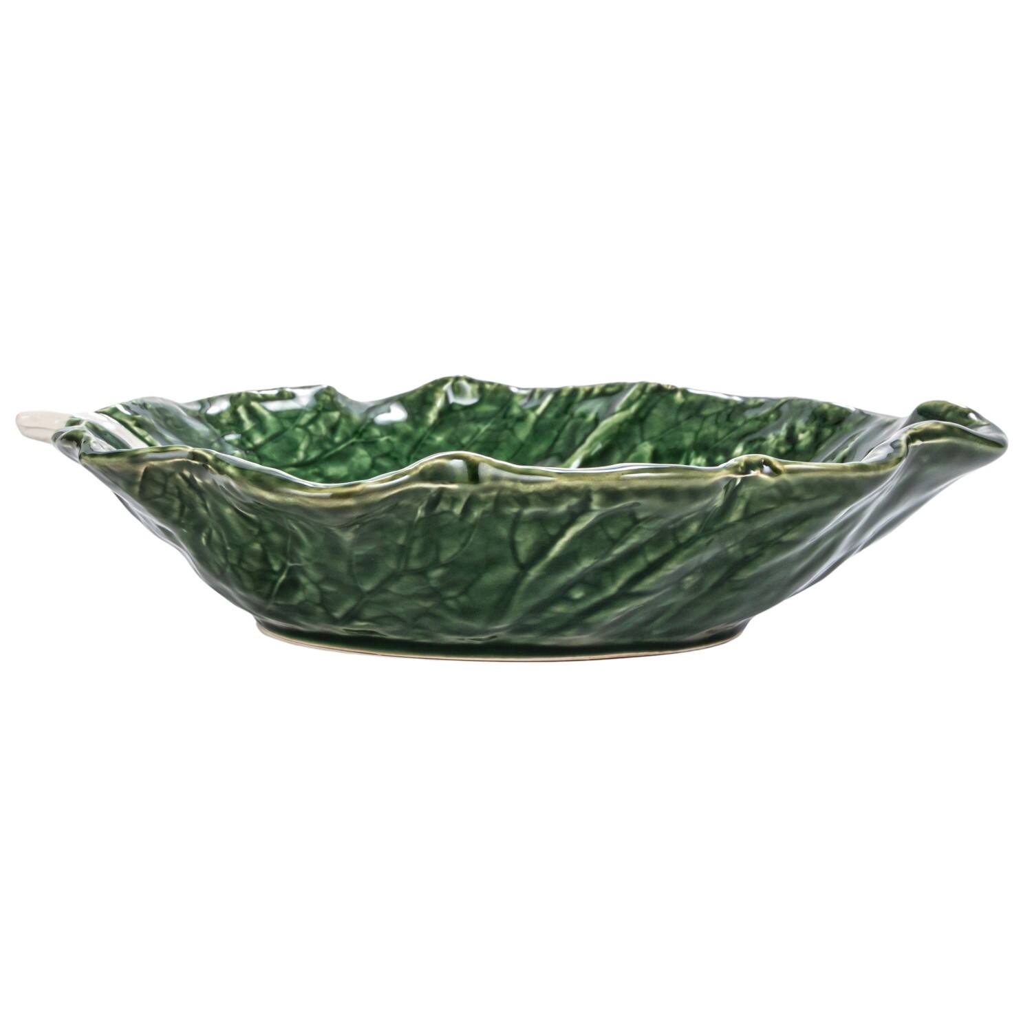 Hello Honey® 9" Green Hand-Painted Embossed Stoneware Cabbage Bowls, 4ct.