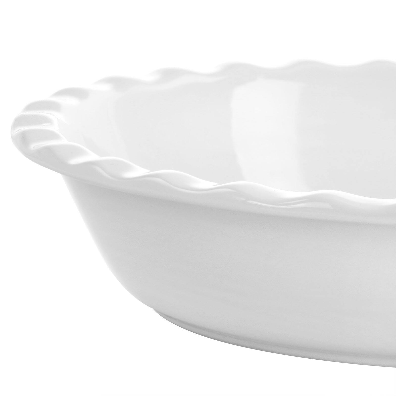 Martha Stewart 10&#x22; White Ceramic Pie Dish
