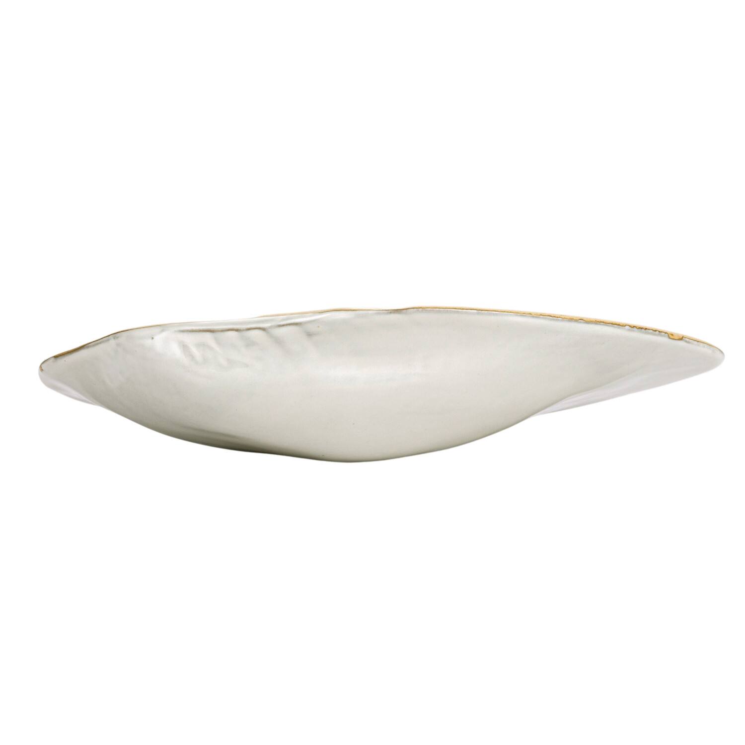 Hello Honey® 13" White Stoneware Shell Plates with Reactive Glaze, 6ct.
