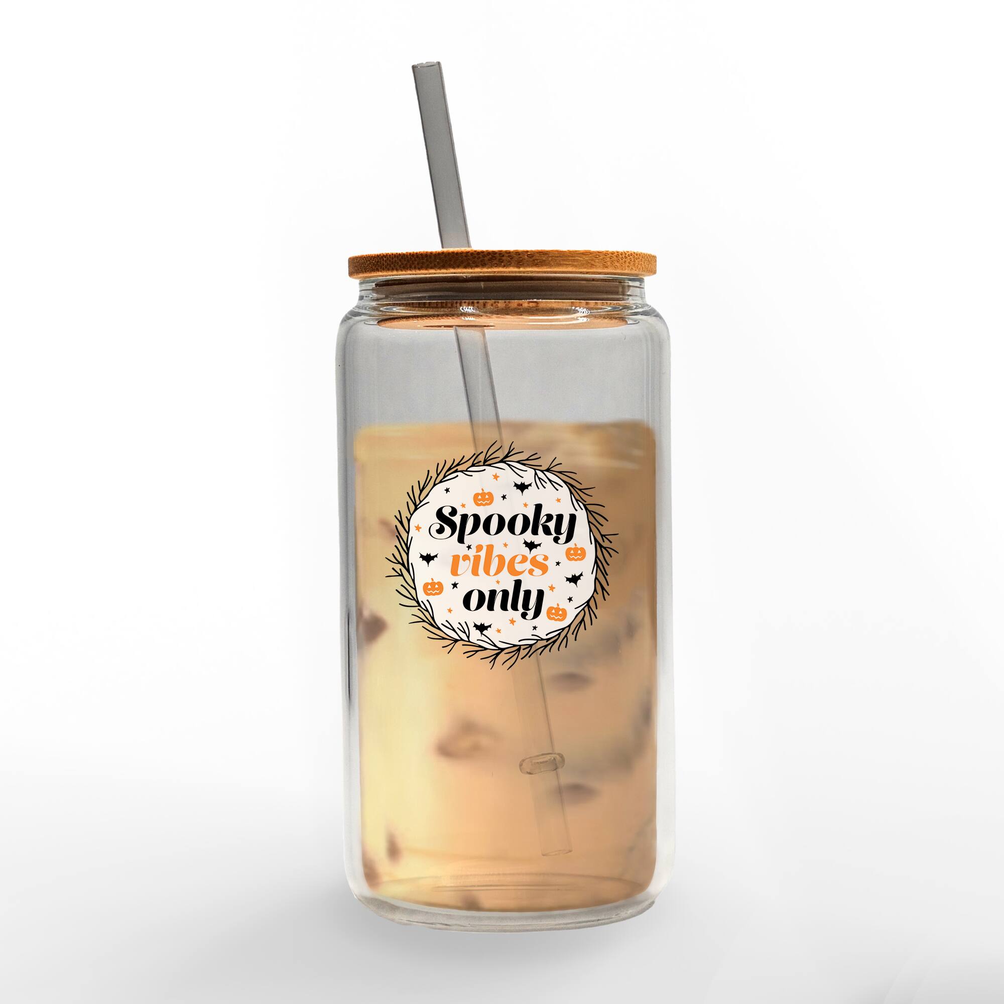 Spooky Vibes Only 16oz. Glass Can Cup