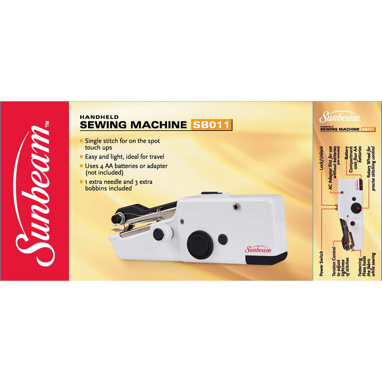 Sunbeam White Cordless Handheld Sewing Machine