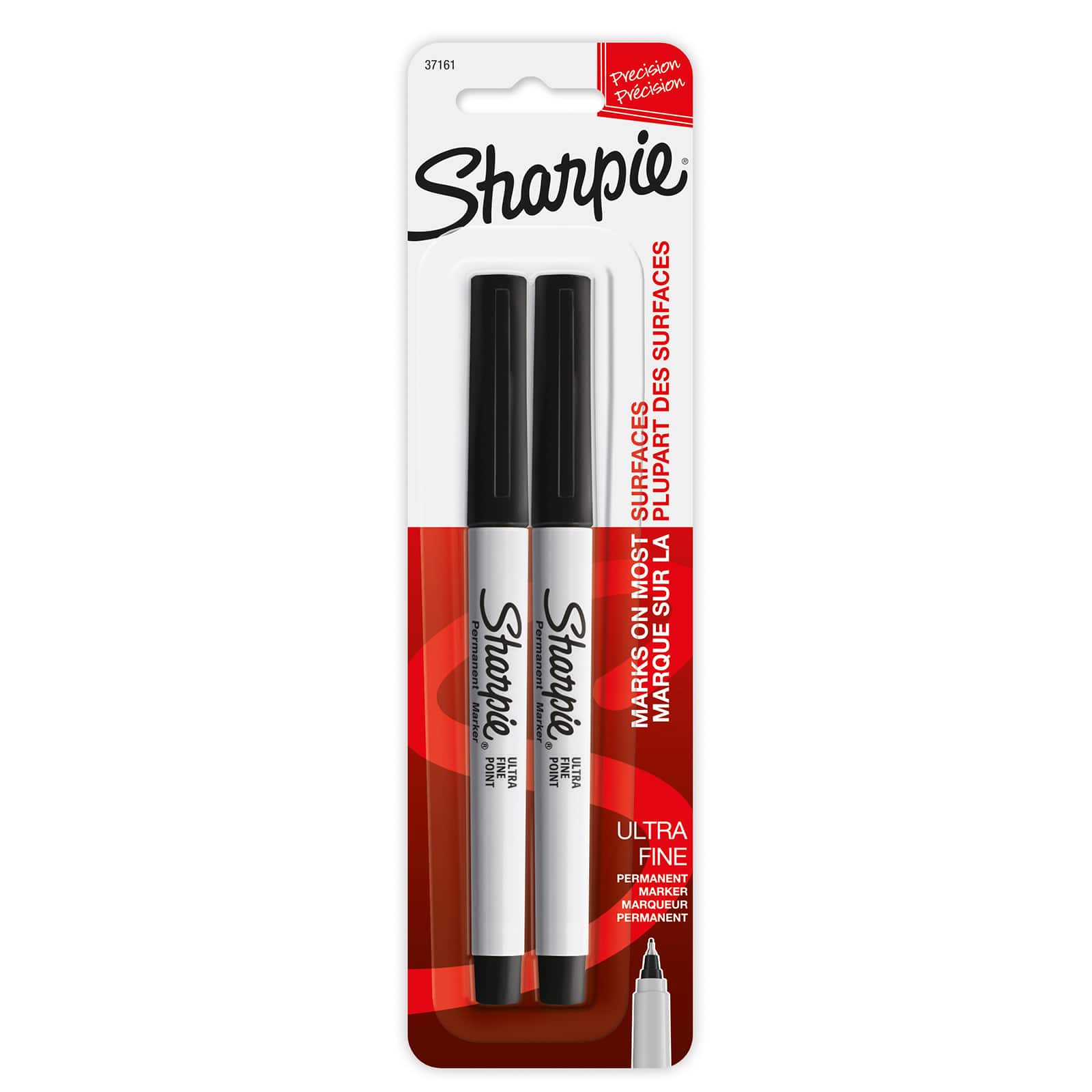 SHARPIE Permanent Markers, Ultra Fine Point, Black, 12-Count
