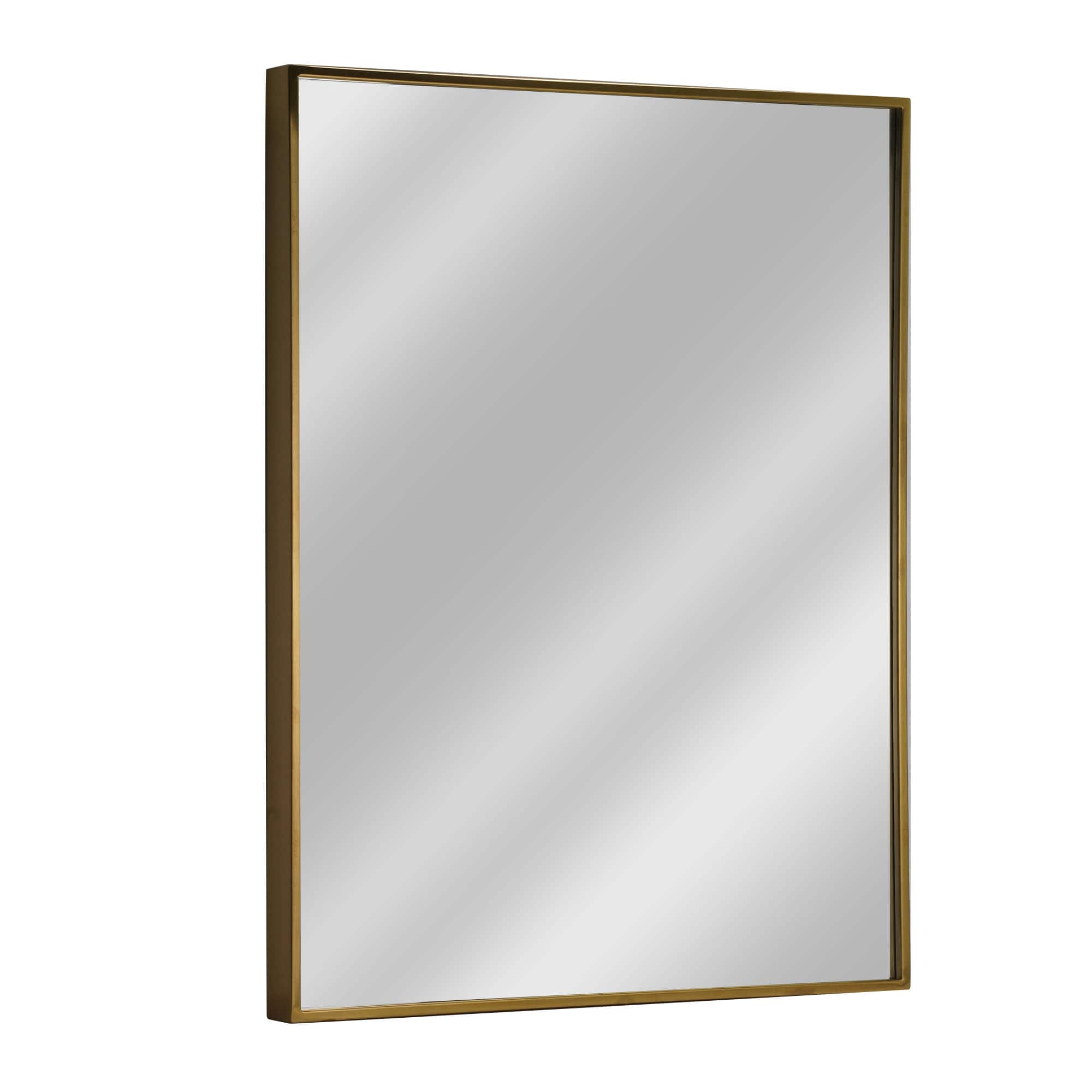 Head West Brassy Gold Spectrum Metal Rectangular Bathroom Vanity Mirror - 30" x 24"