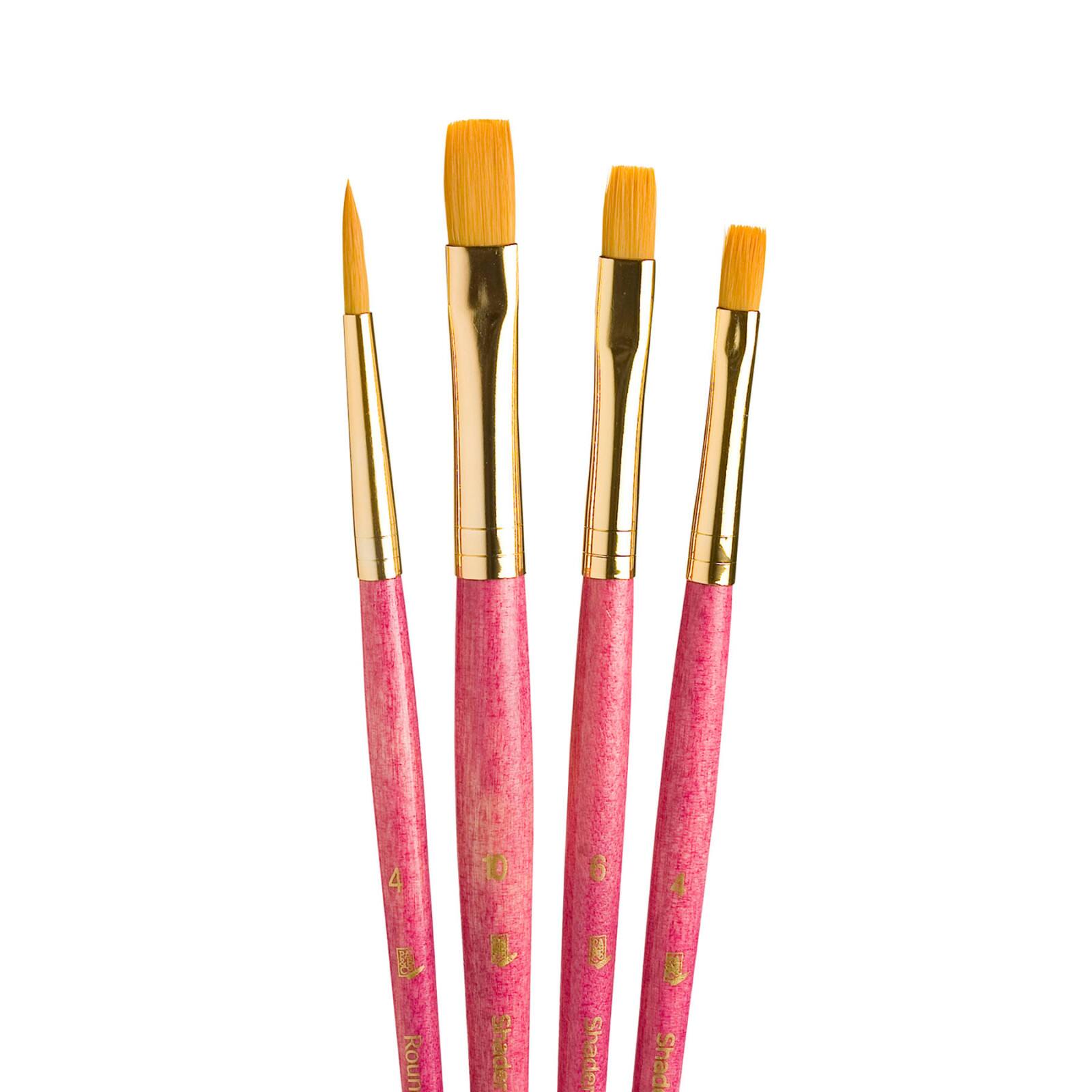 Princeton™ RealValue™ Brush Golden Taklon 4 Piece Brush Set
