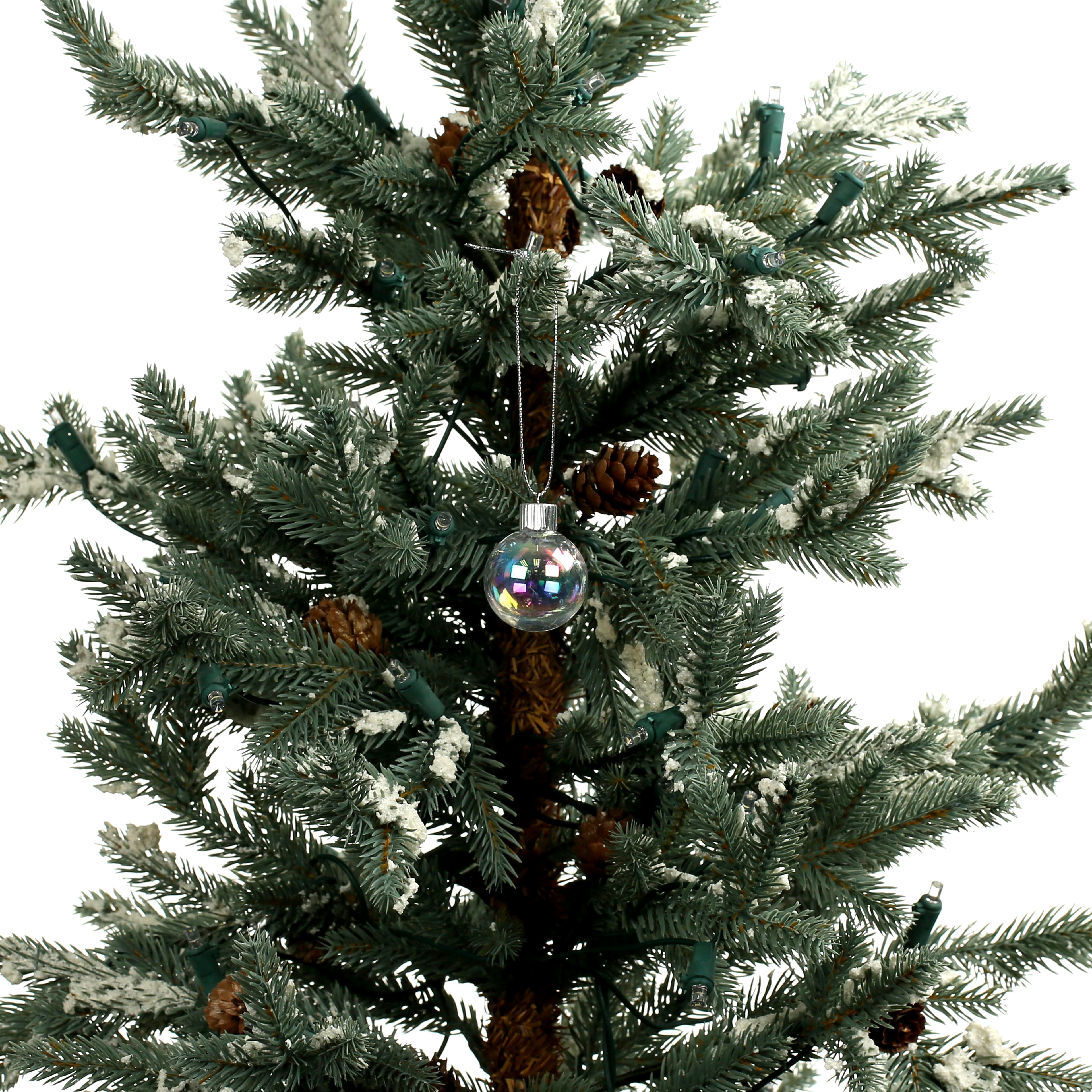 16 Pack 1.5&#x22; Clear Iridescent DIY Plastic Ball Ornaments by Make Market&#xAE;
