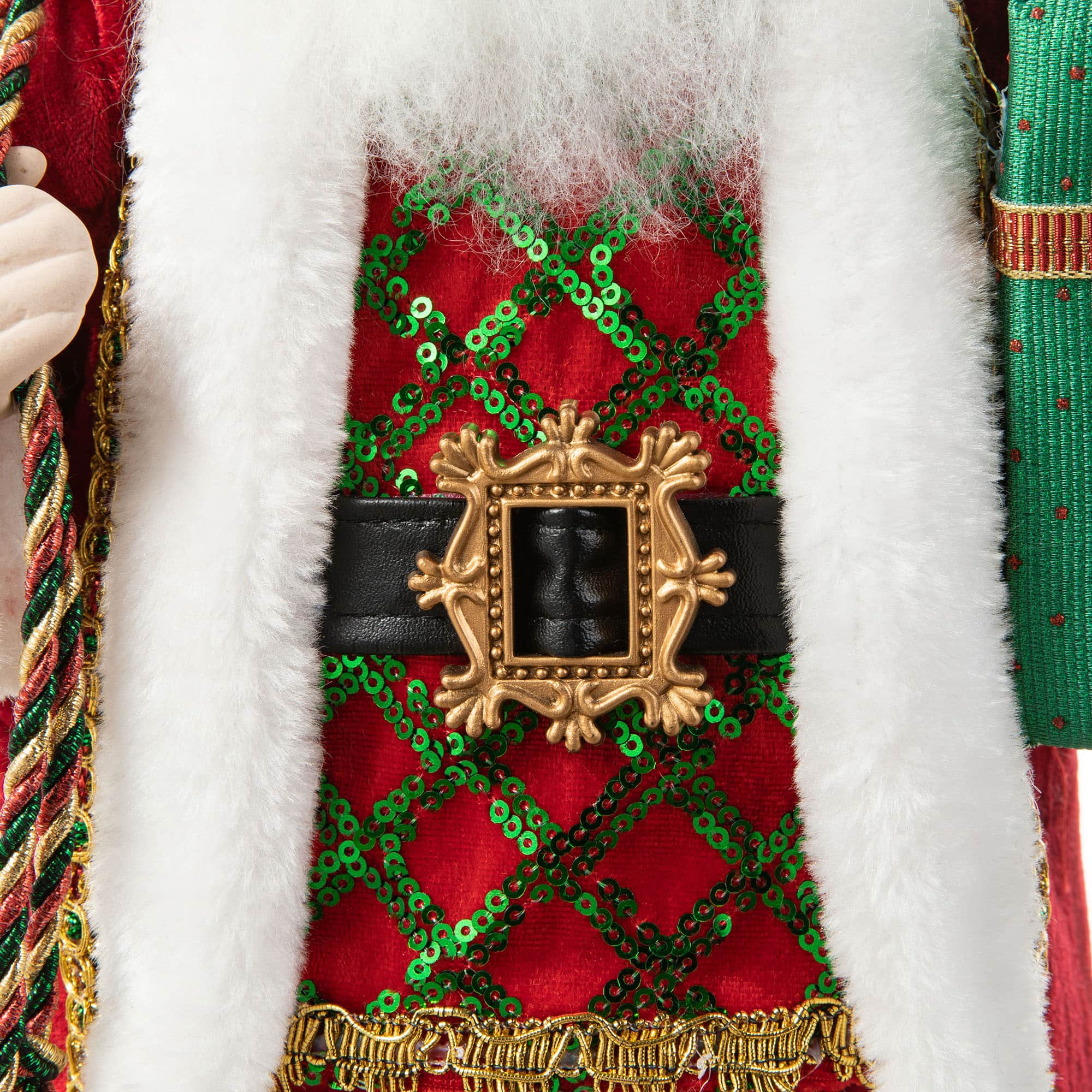 Glitzhome&#xAE; 18&#x22; Faux Fur Traditional Christmas Santa Figurine