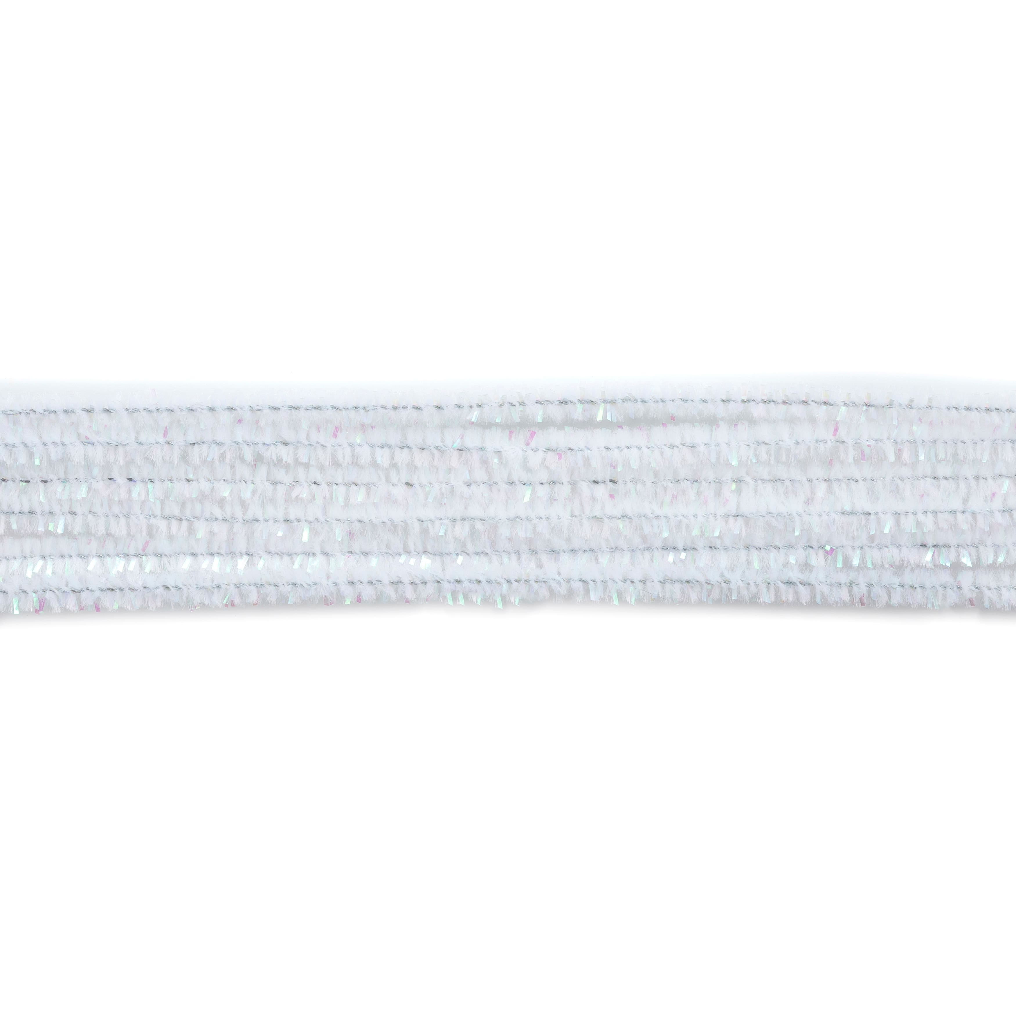 12 Packs: 25 ct. (300 total) Iridescent White Chenille Pipe Cleaners by Creatology™