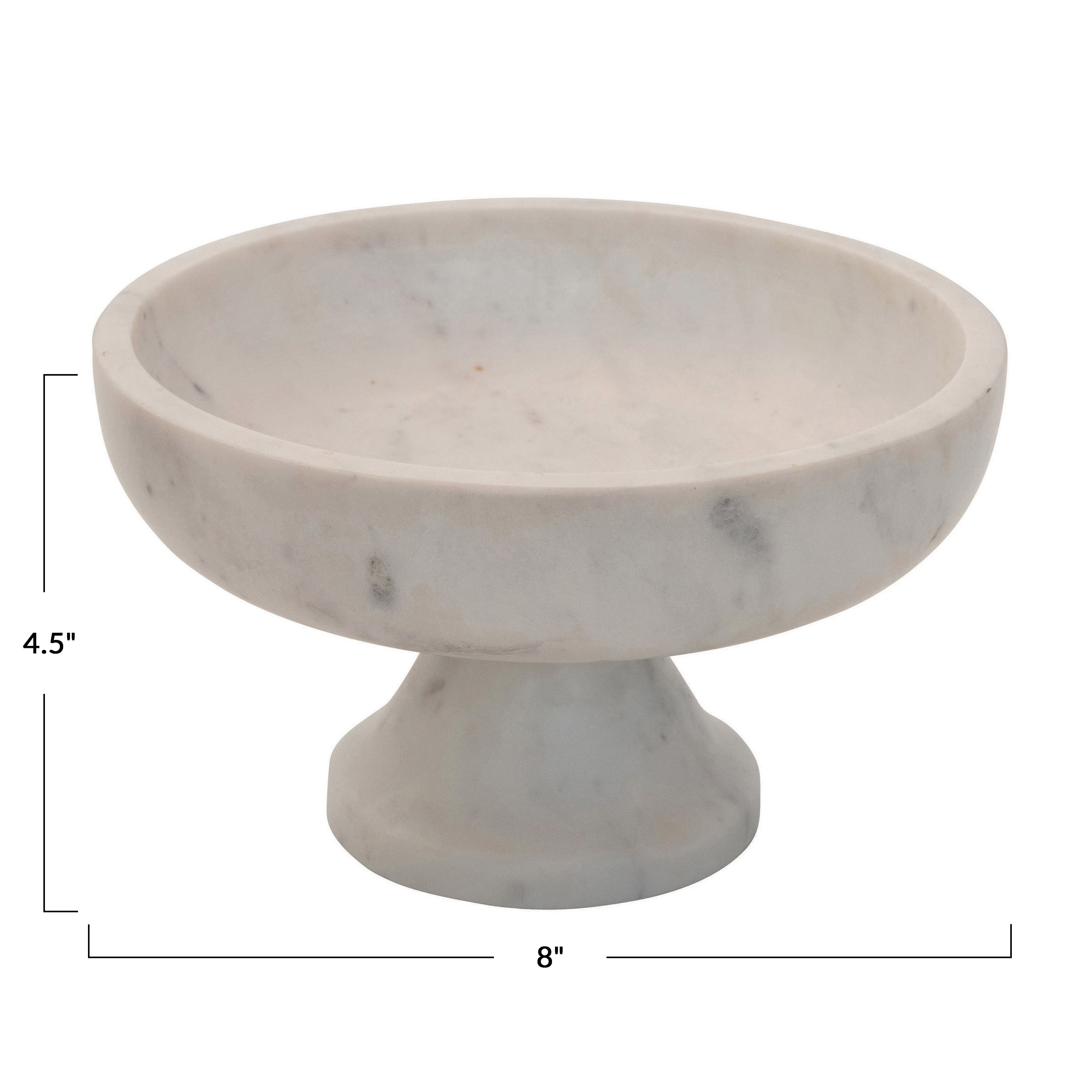 Hello Honey&#xAE; White Marble Footed Bowl
