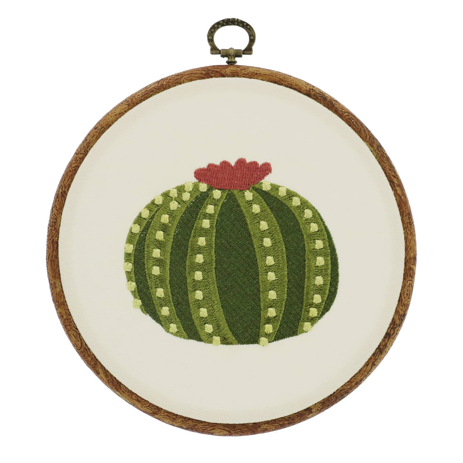 Round Cactus Embroidery Hoop Wall D&#xE9;cor by Ashland&#xAE;