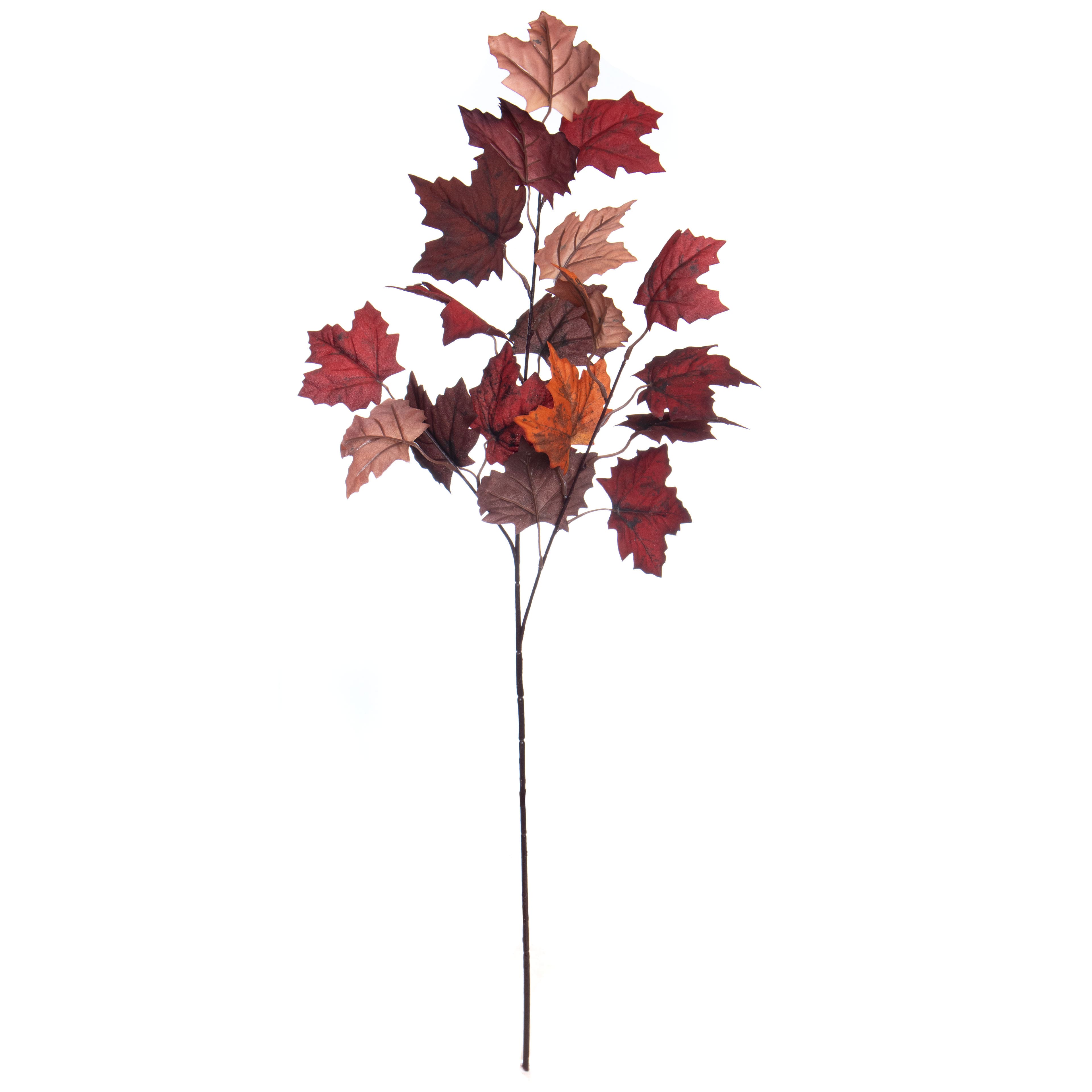 38&#x22; Red &#x26; Orange Velvet Maple Leaves Stem by Ashland&#xAE; Fall
