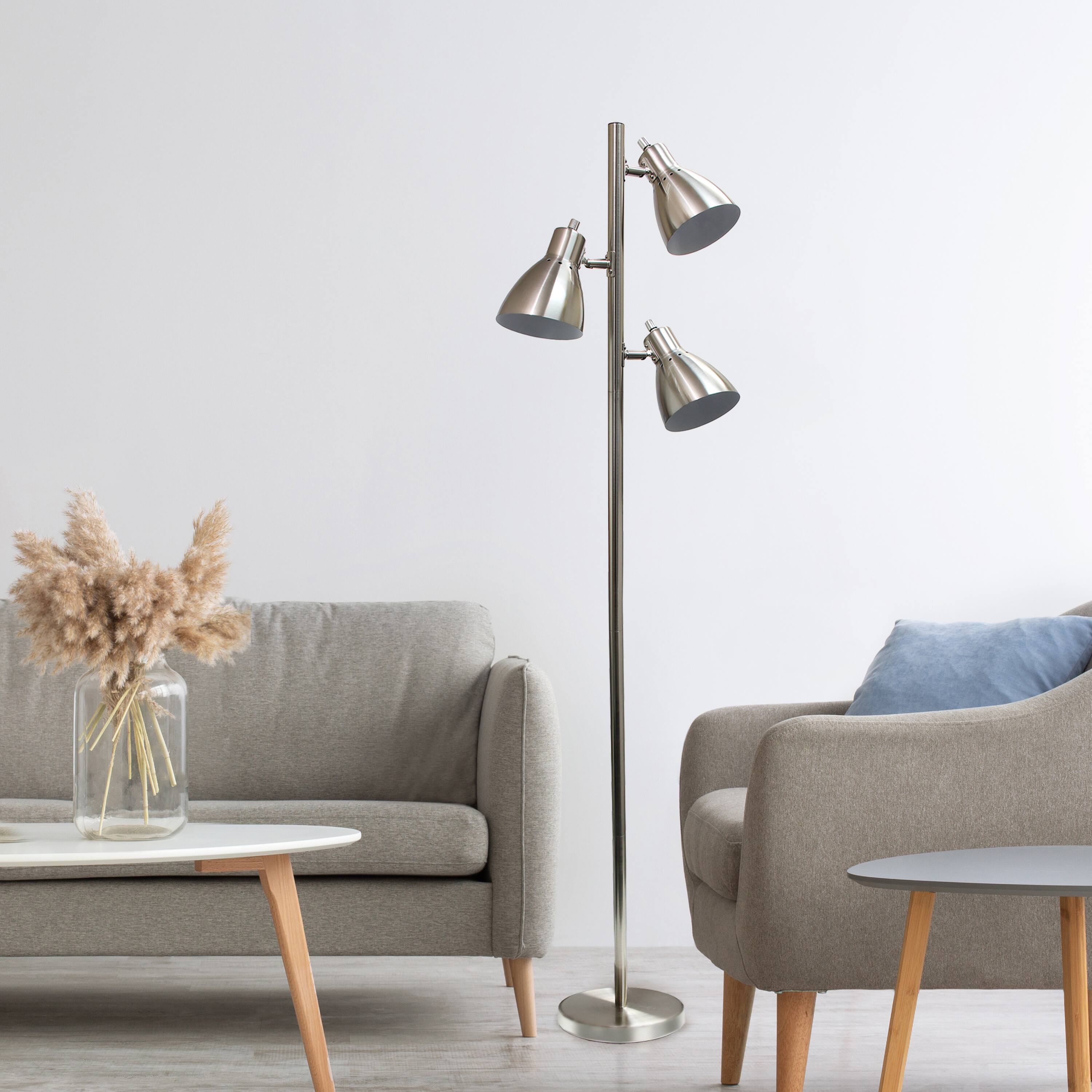 Simple Designs 64" Metal 3-Light Tree Floor Lamp