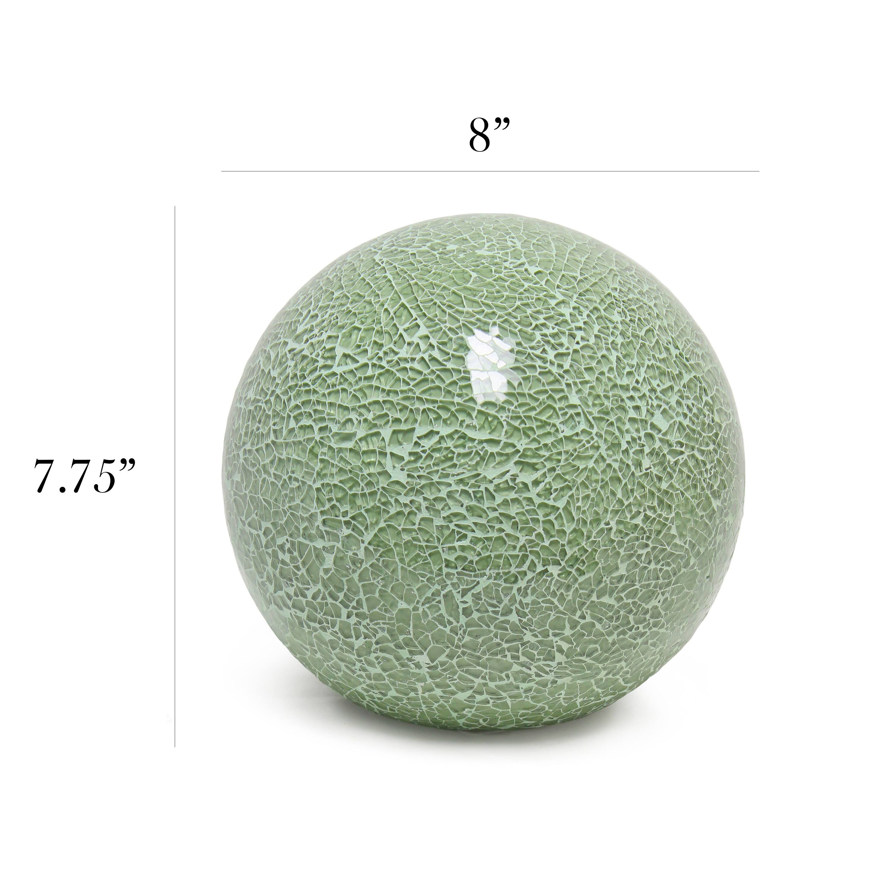 Simple Designs 8" Sage Green Mosaic Stone Ball Table Lamp