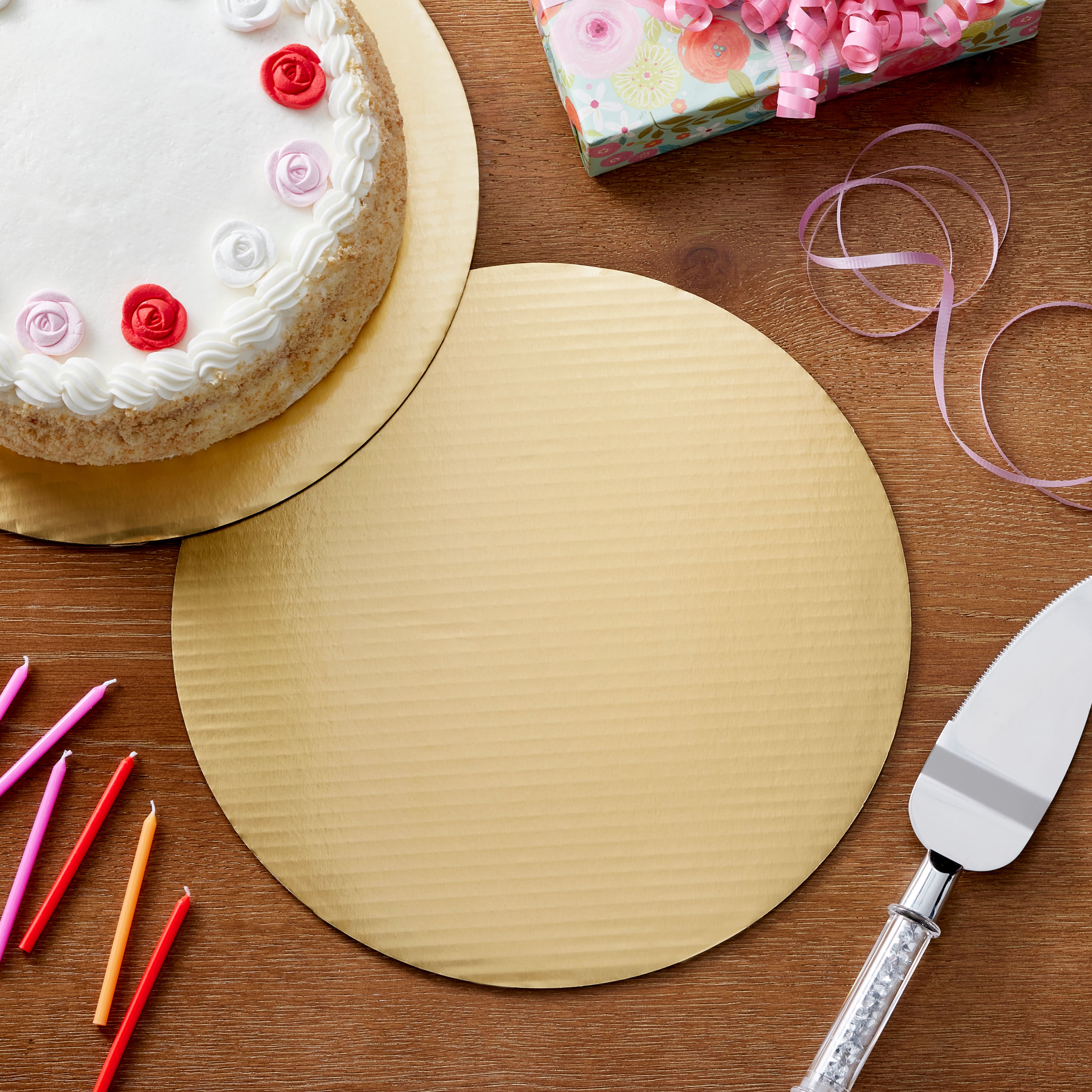 12&#x22; Metallic Gold Cake Boards by Celebrate It&#xAE;