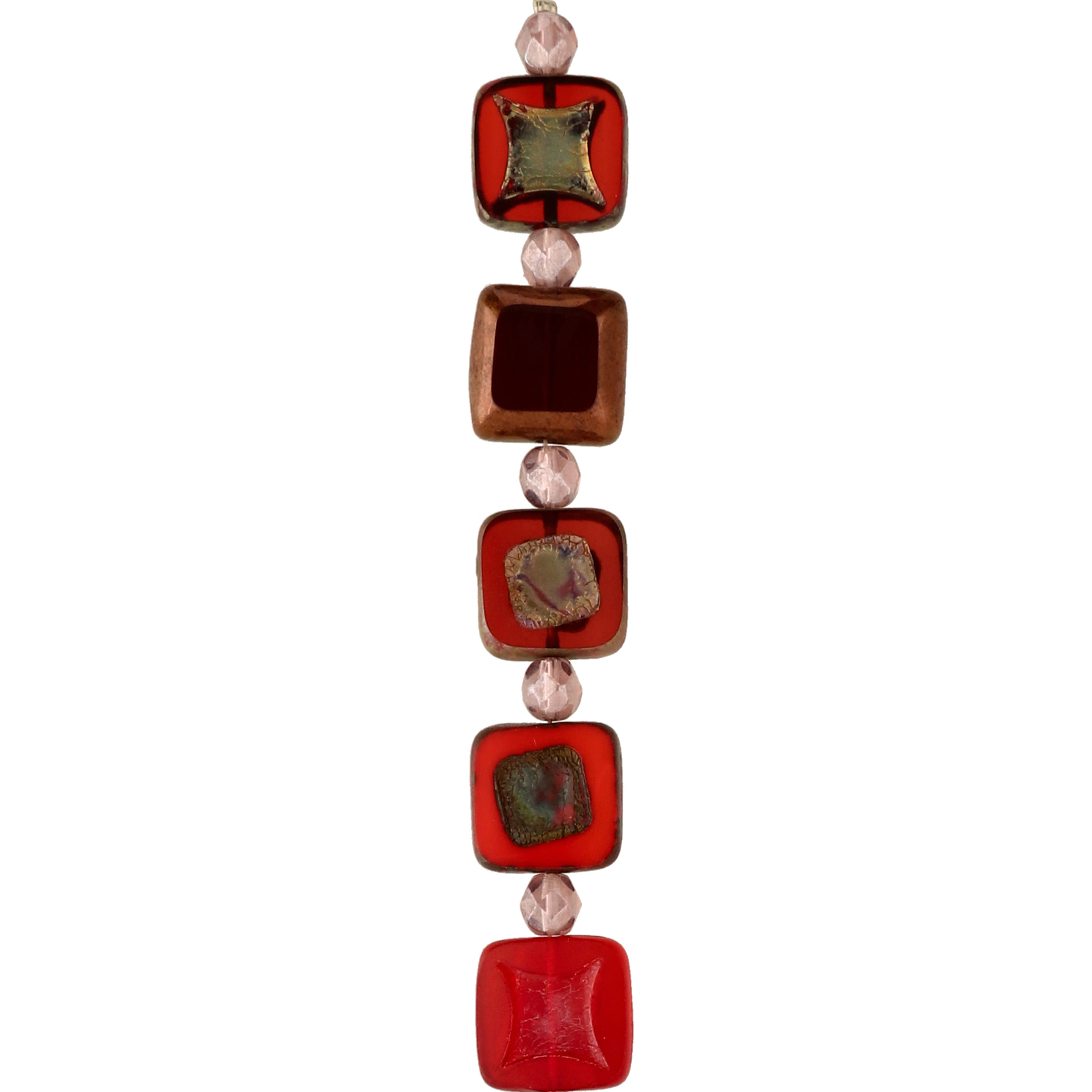 6 Packs: 17 ct. (102 total) Red Squares Czech Glass Bead Mix by Bead Landing™