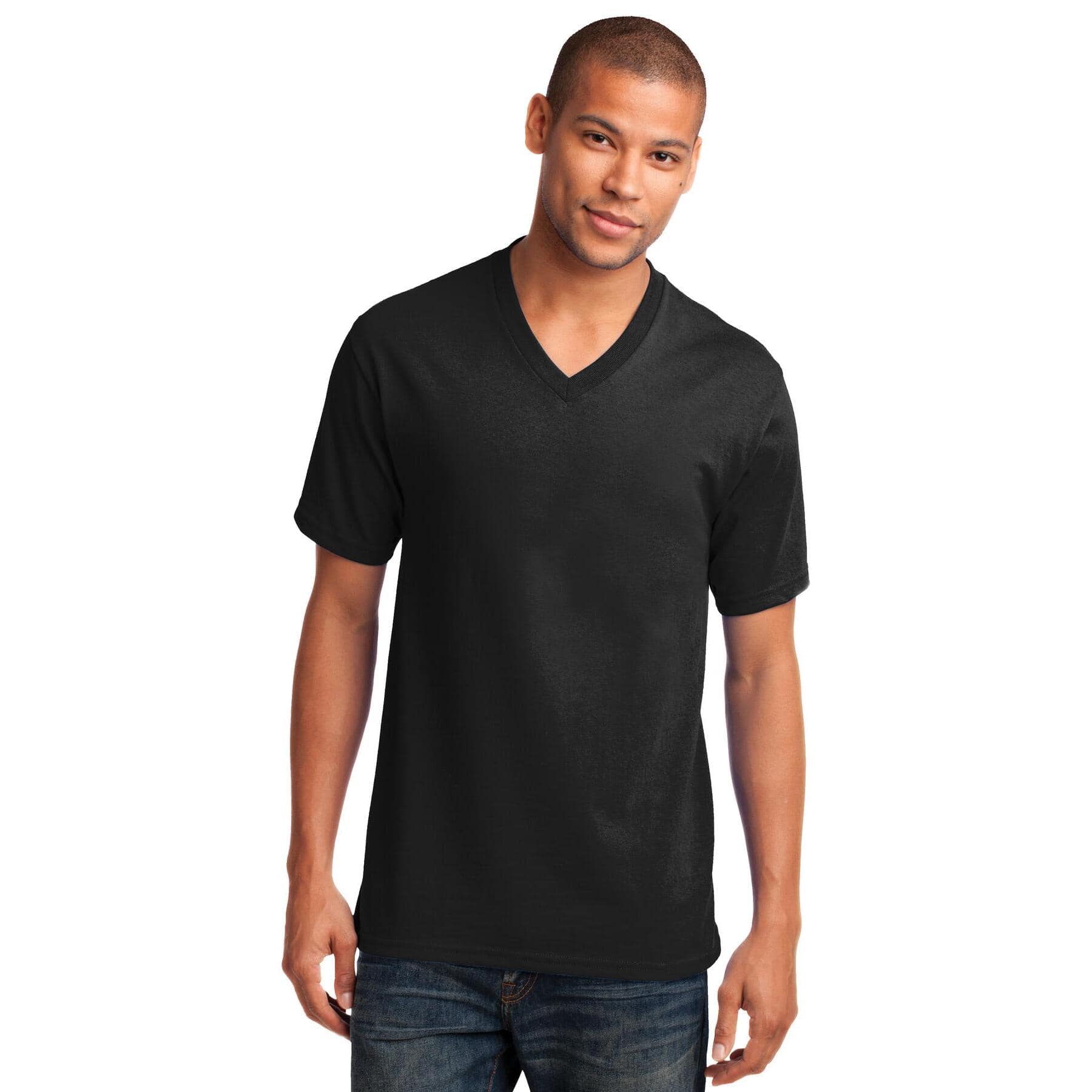 Port & Company® Men's Core Cotton V-Neck T-Shirt