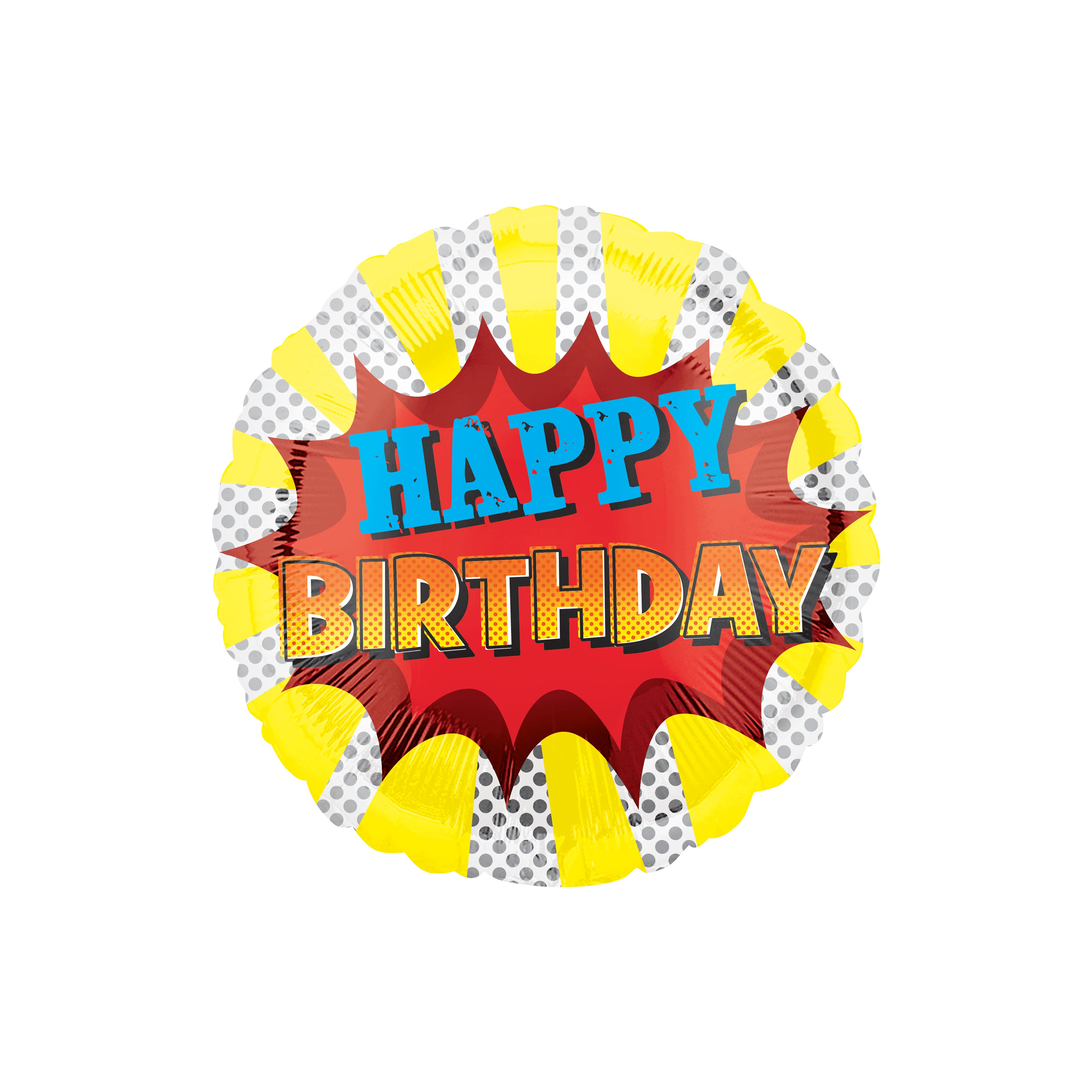 17&#x22; Super Hero Happy Birthday Mylar Balloon