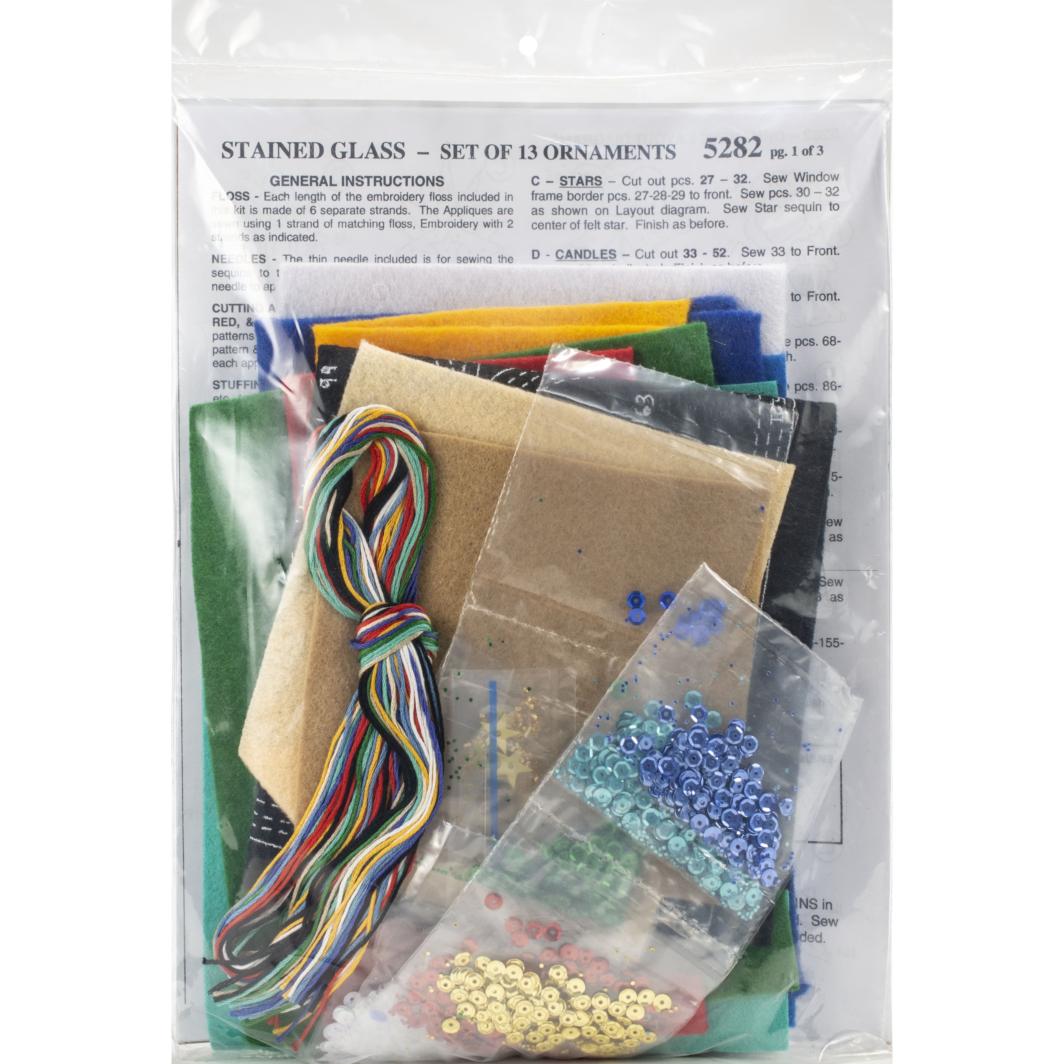 Design Works Stained Glass Felt Ornament Kit, 13ct.