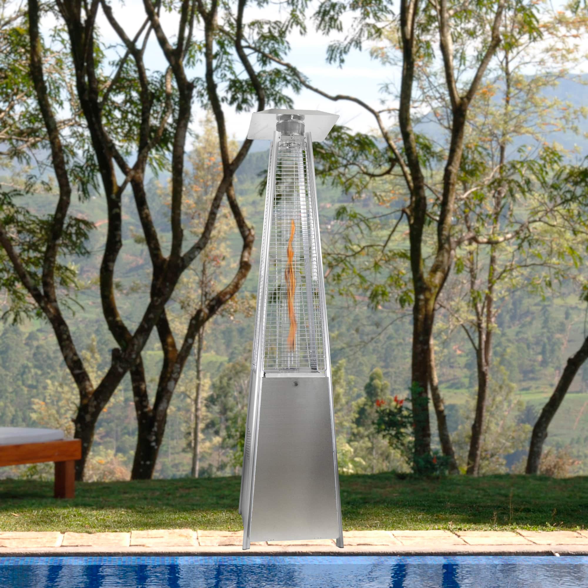 7ft. Stainless Steel Pyramid Glass Tube Outdoor Gas Heater