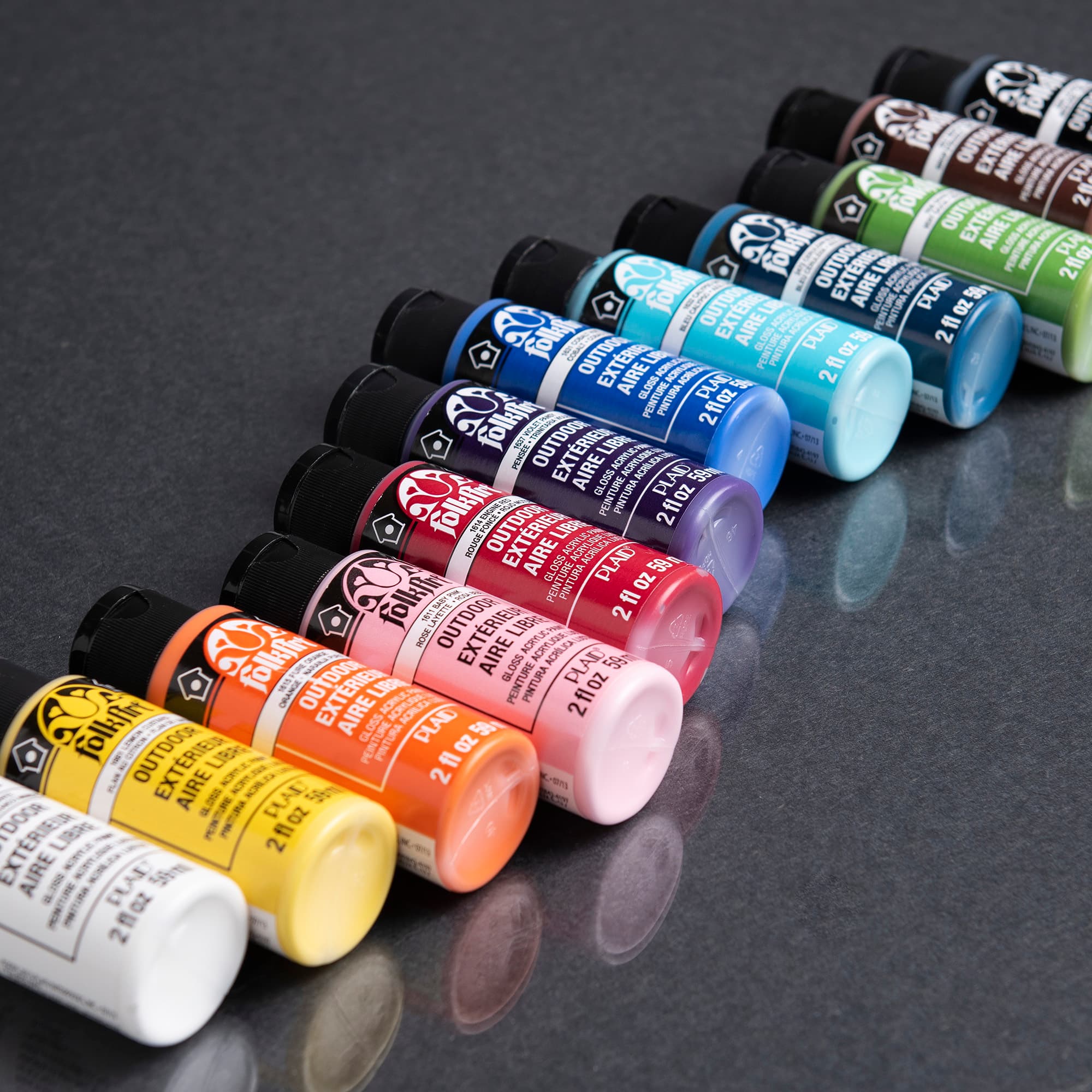 FolkArt&#xAE; Outdoor Gloss Acrylic Craft Paint 12 Color Set