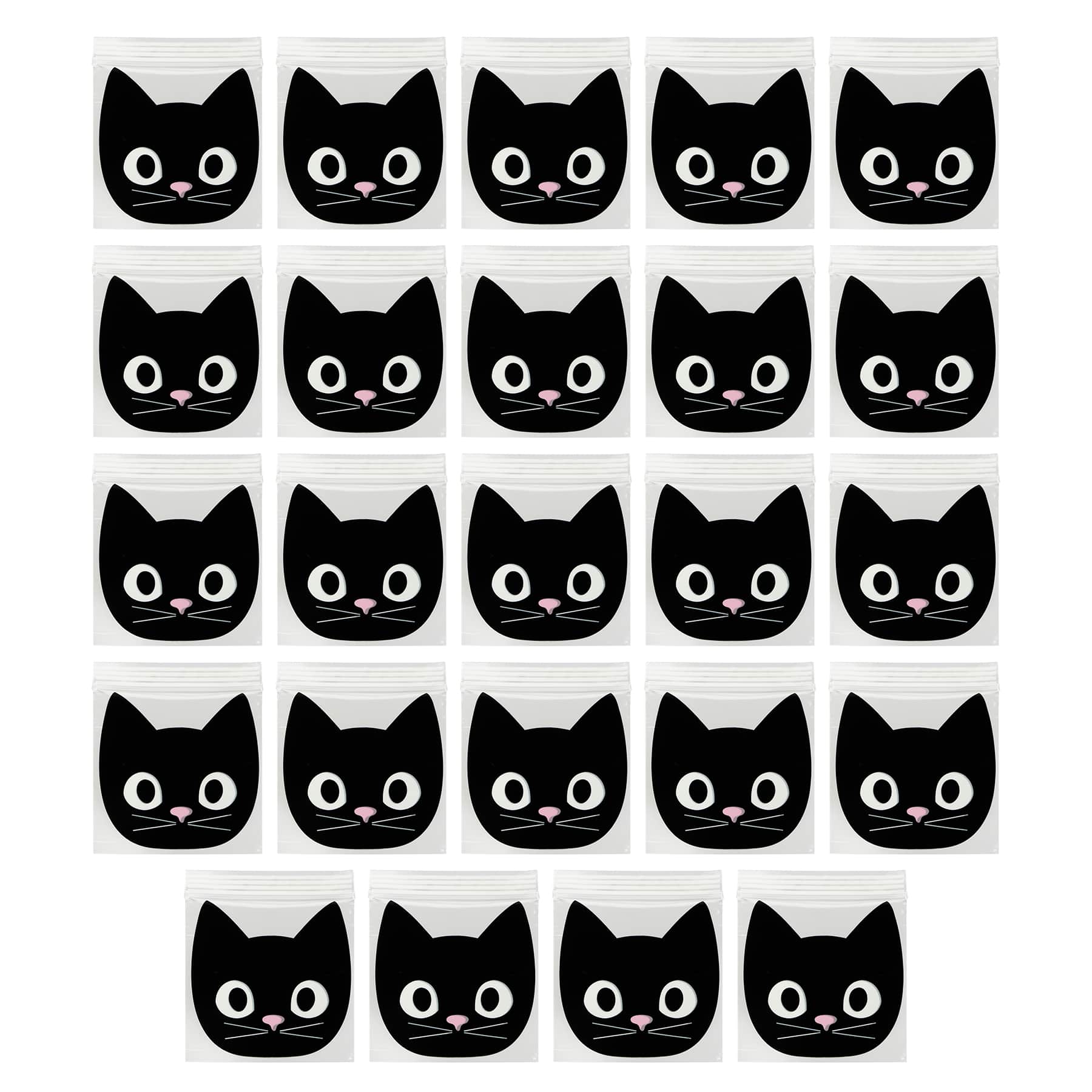 Black Cat Zip Treat Bags, 24ct. by Makery&#x2122;