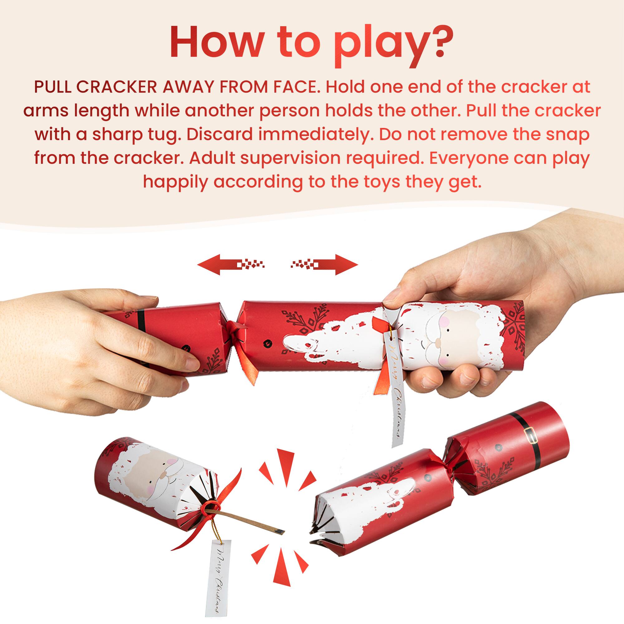 Glitzhome® 12" Christmas Santa, Snowman, Penguin & Reindeer Party Cracker with Gift Contents, 6ct.