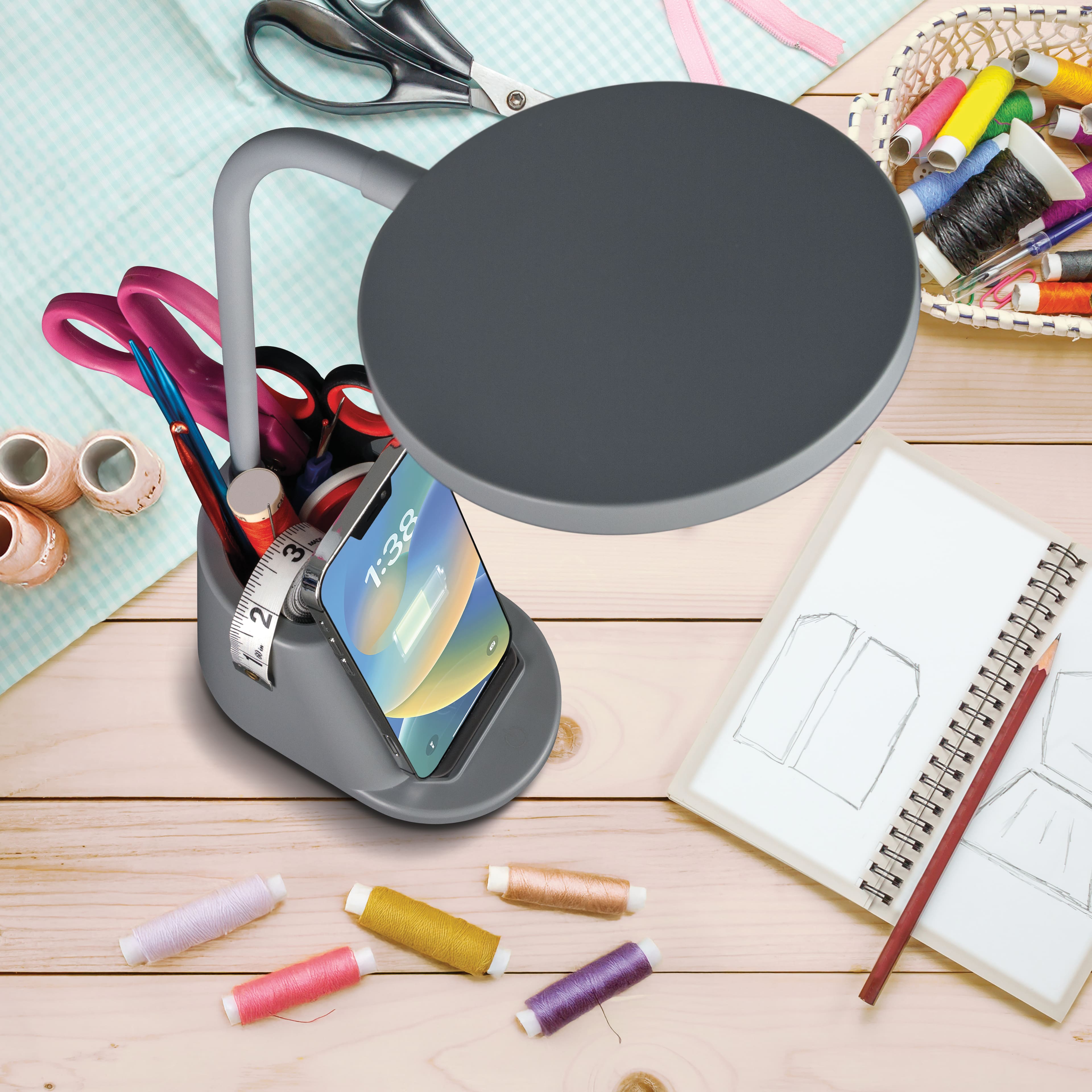 OttLite Organizer LED Lamp with Wireless Charging