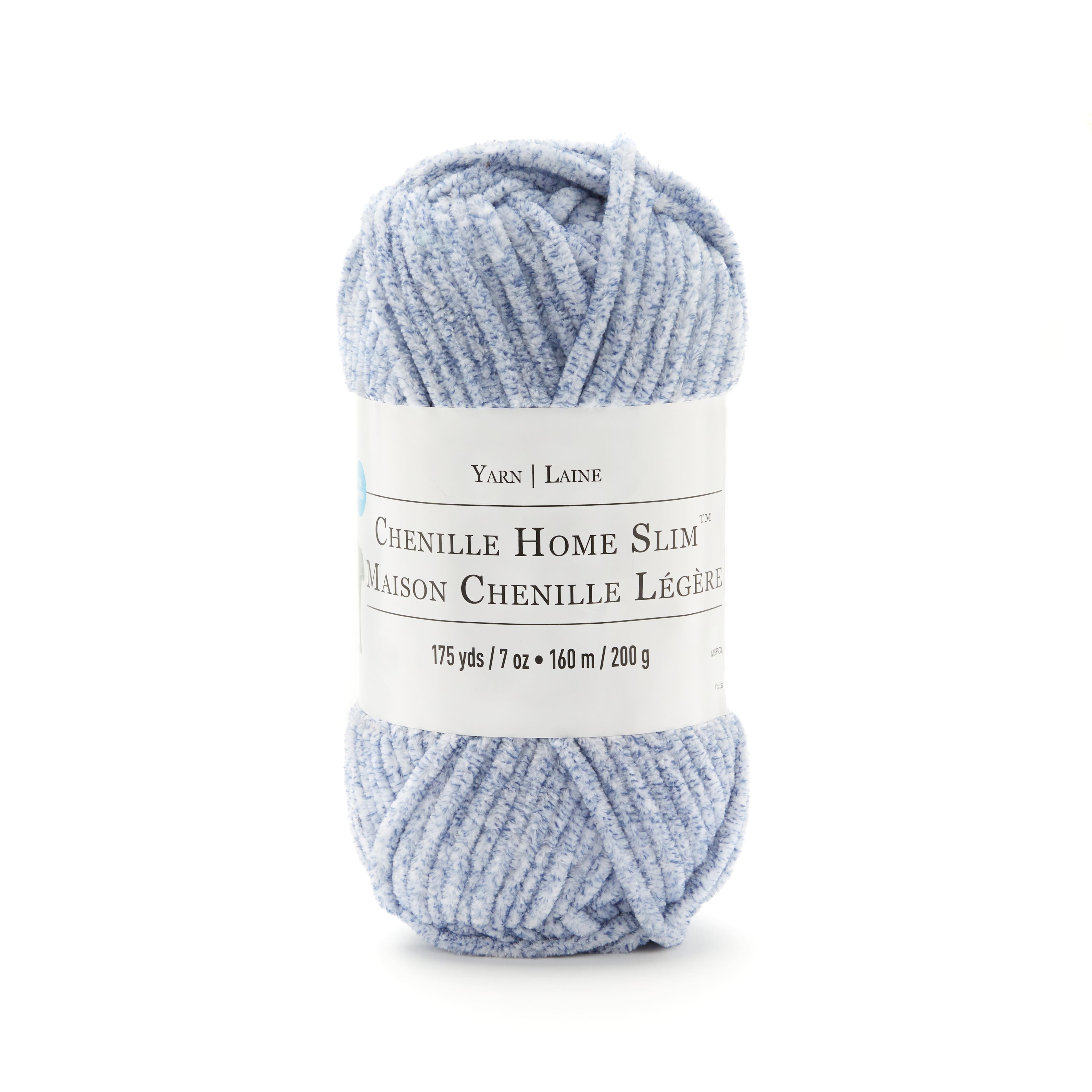 Loops & Threads Chenille Home Slim Solid Yarn - Country Blue - 8.8 oz
