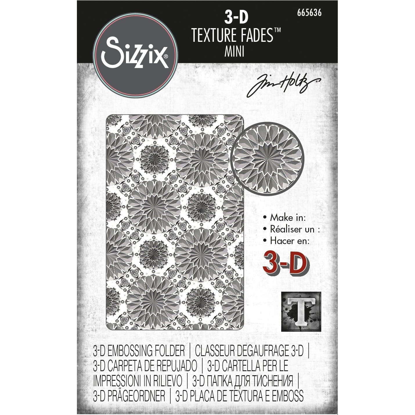 Sizzix&#xAE; Tim Holtz Mini Kaleidoscope 3D Texture Fades Embossing Folder