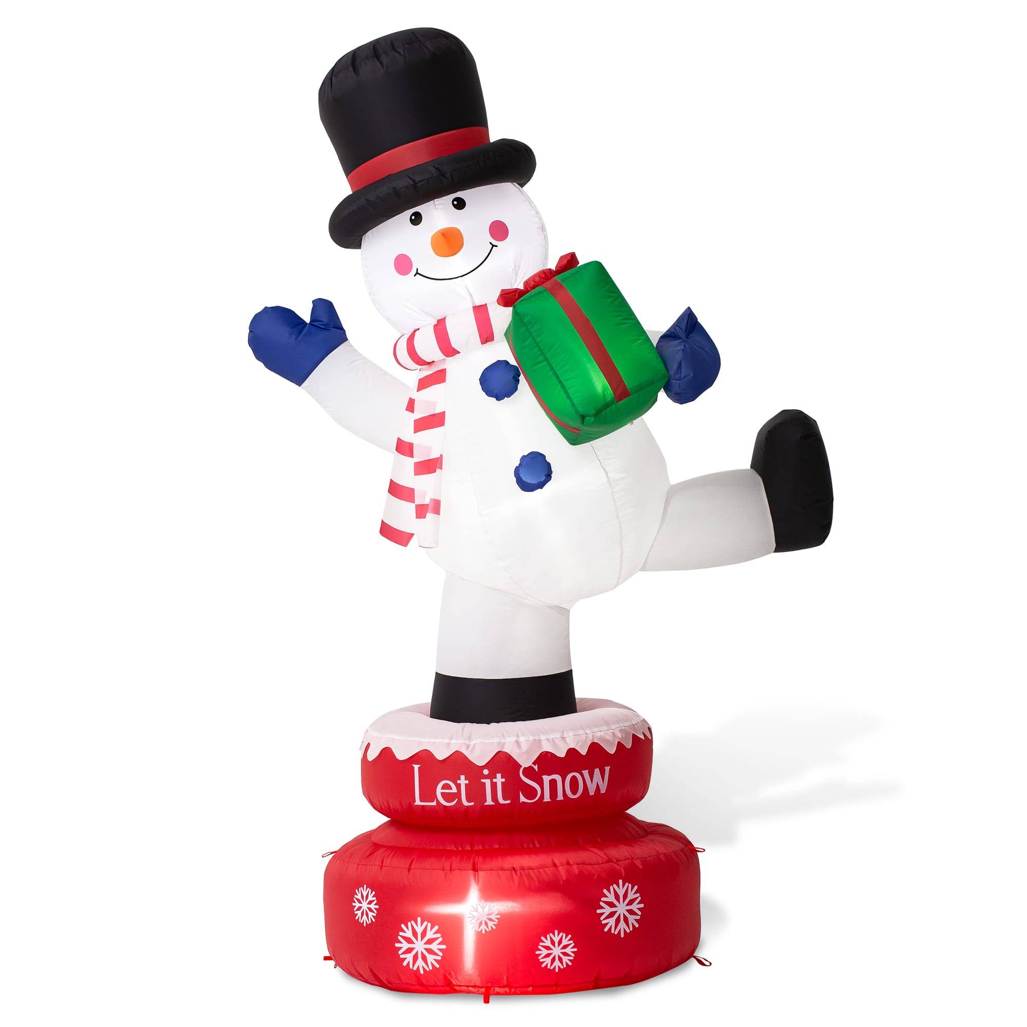 Glitzhome&#xAE; 6ft. Lighted Inflatable Rotating Snowman D&#xE9;cor